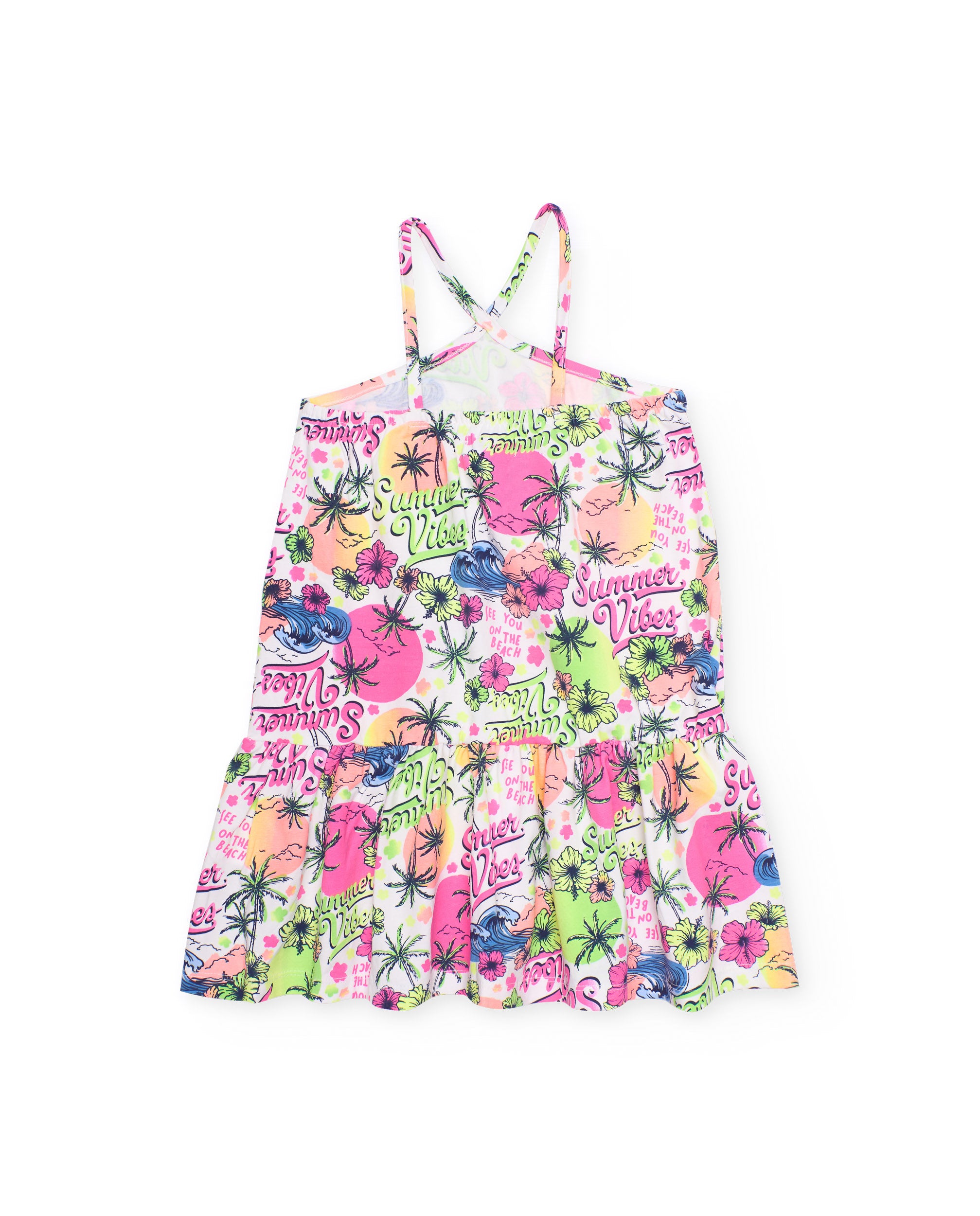 Vestido de niña de punto con tirantes finos