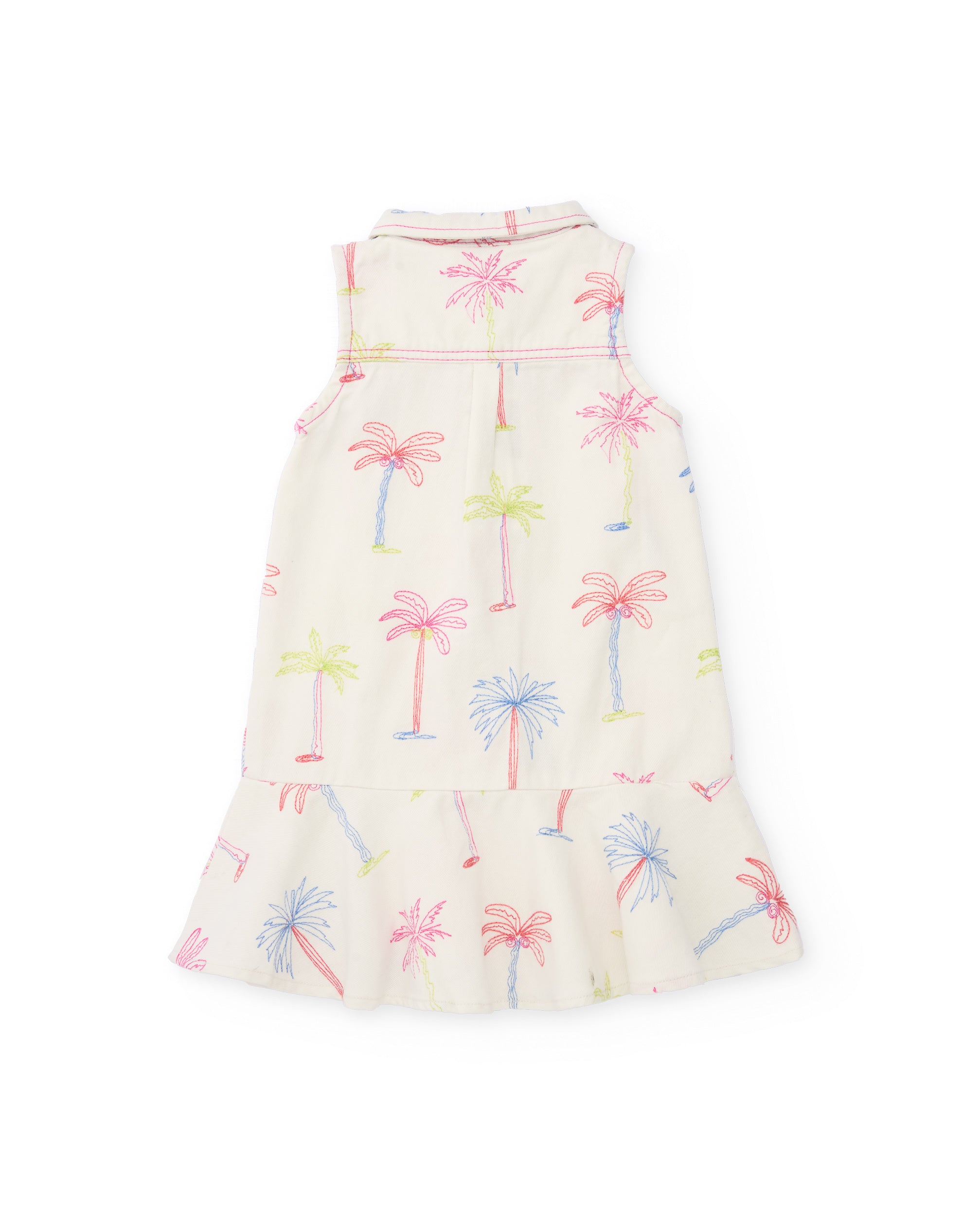 Vestido de niña de plana y estampado palmeras