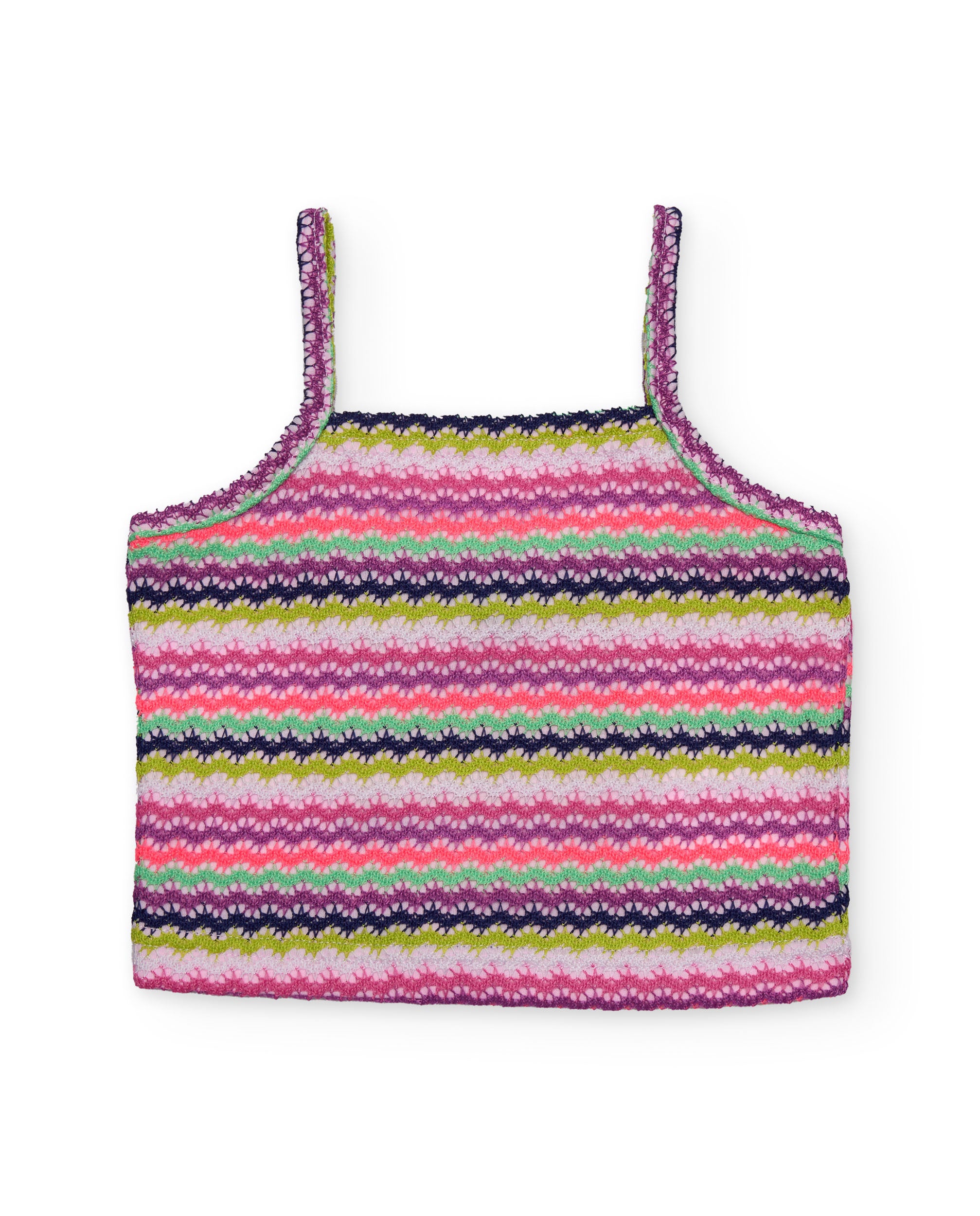 Top de niña de punto con estampado zig zag