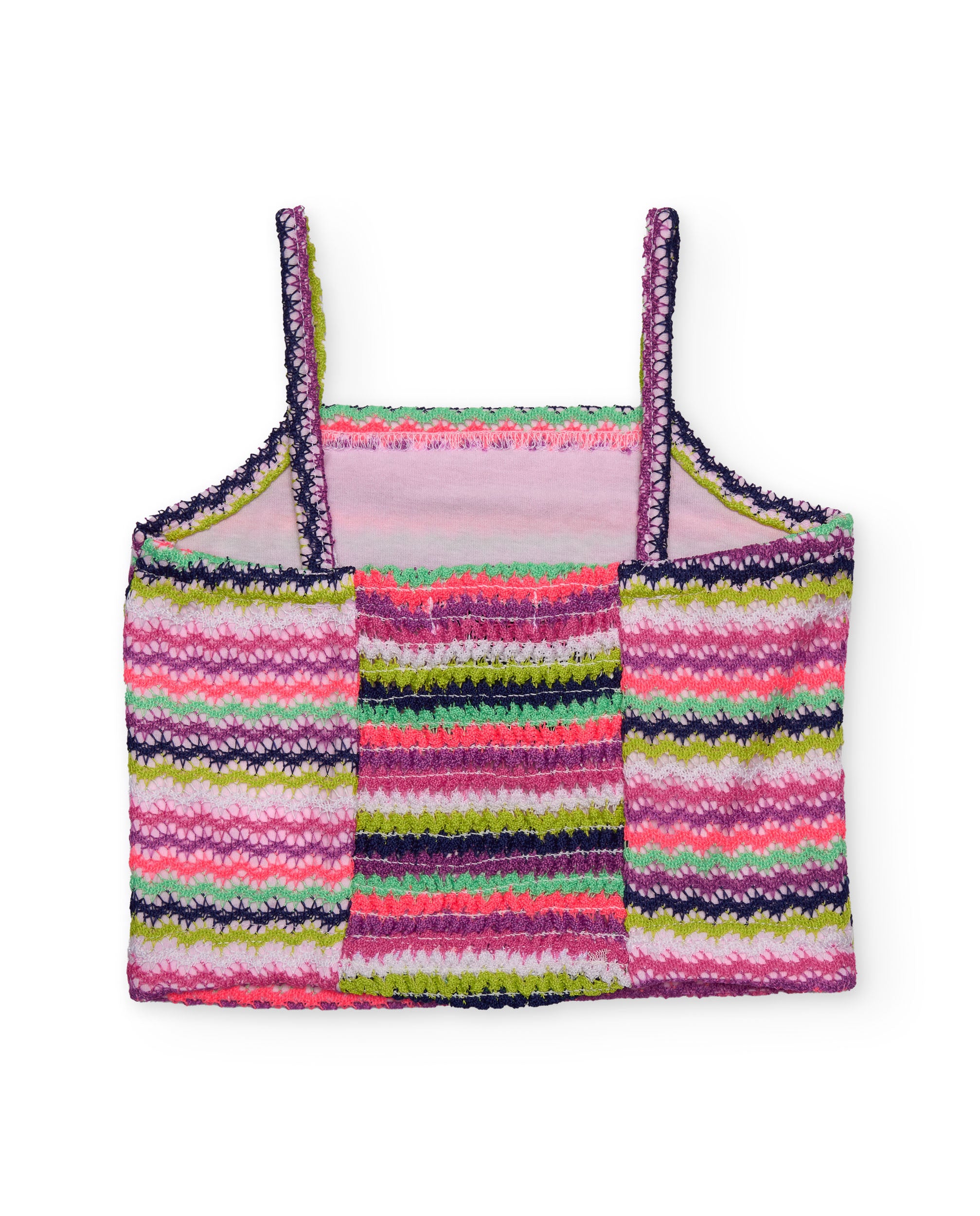 Top de niña de punto con estampado zig zag