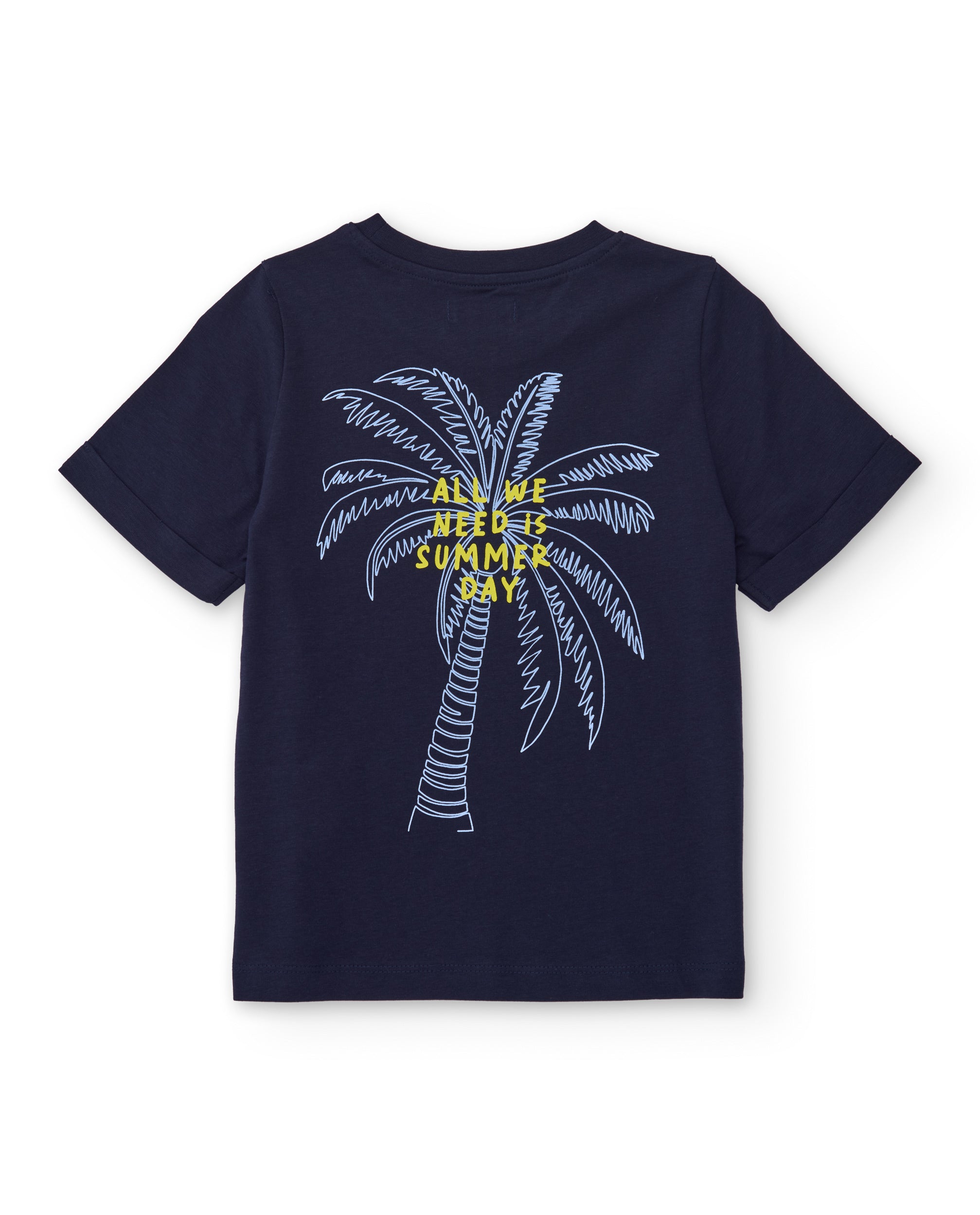 Camiseta de niño de punto con detalle de palmera