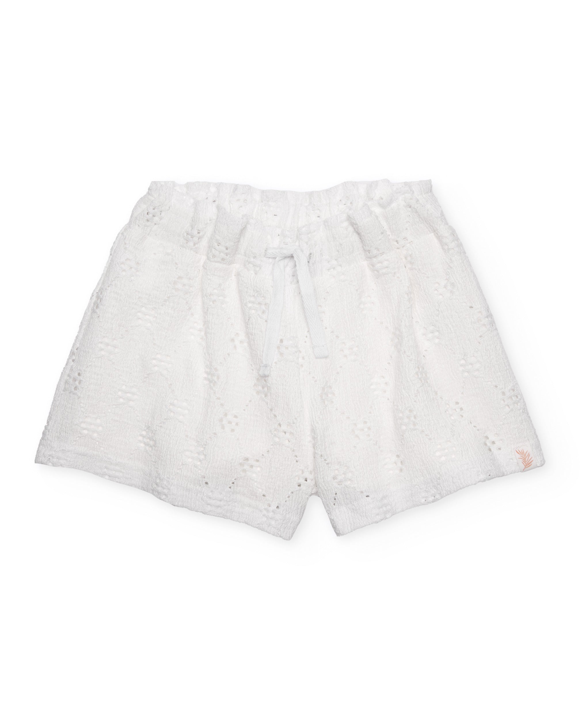 Short de niña de punto y tejido bordado