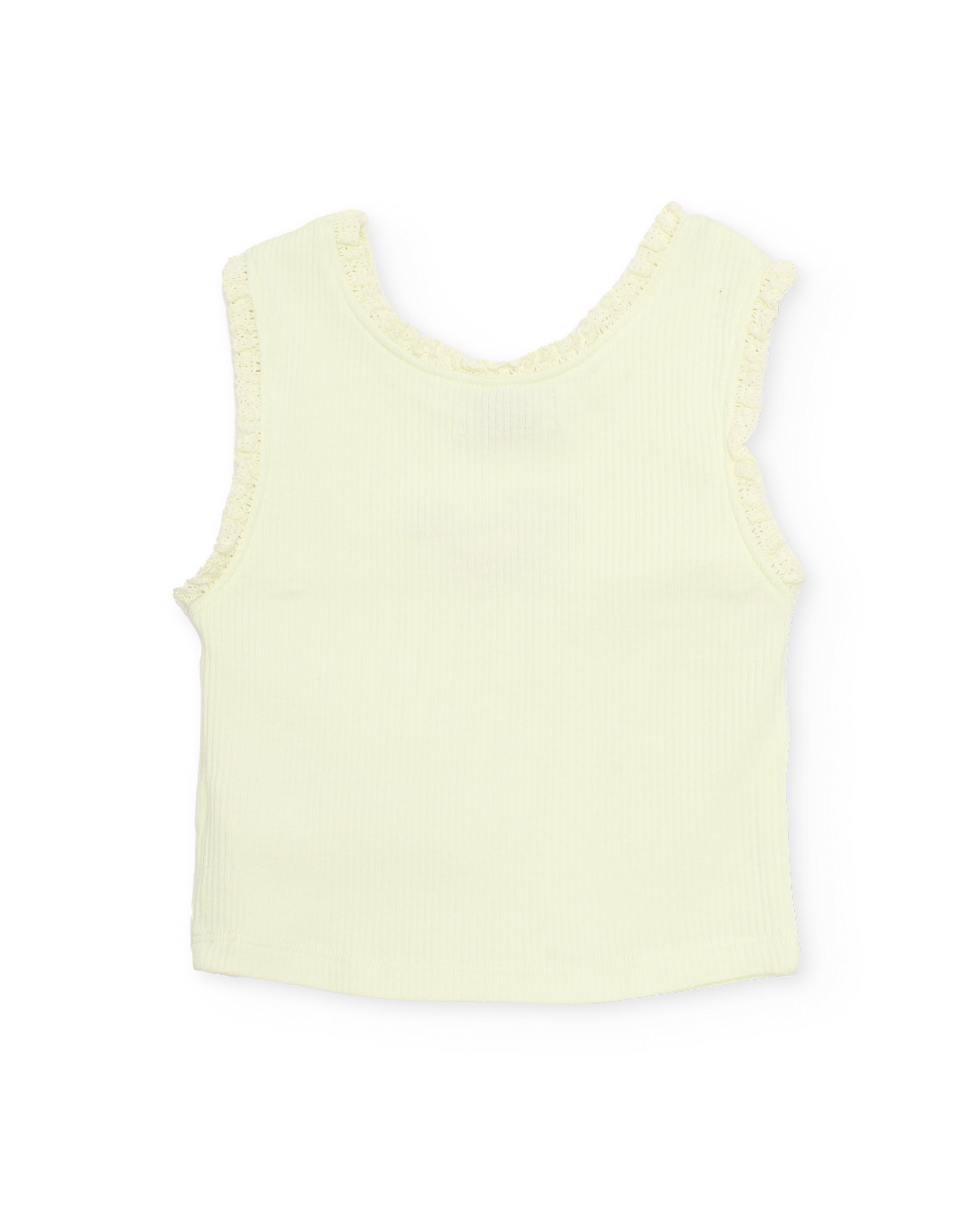 Top de niña de punto con detalle de puntilla