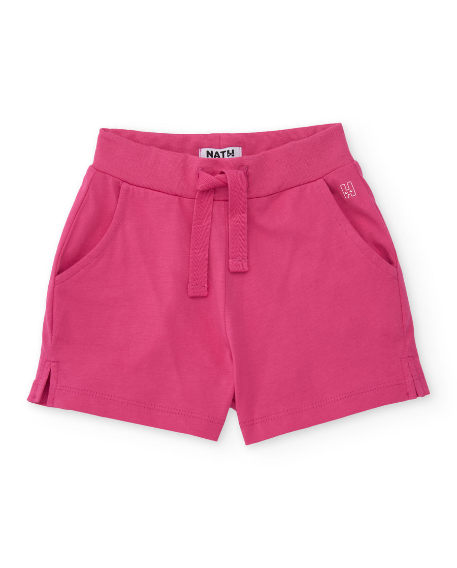 Short de niña de punto con bolsillos laterales