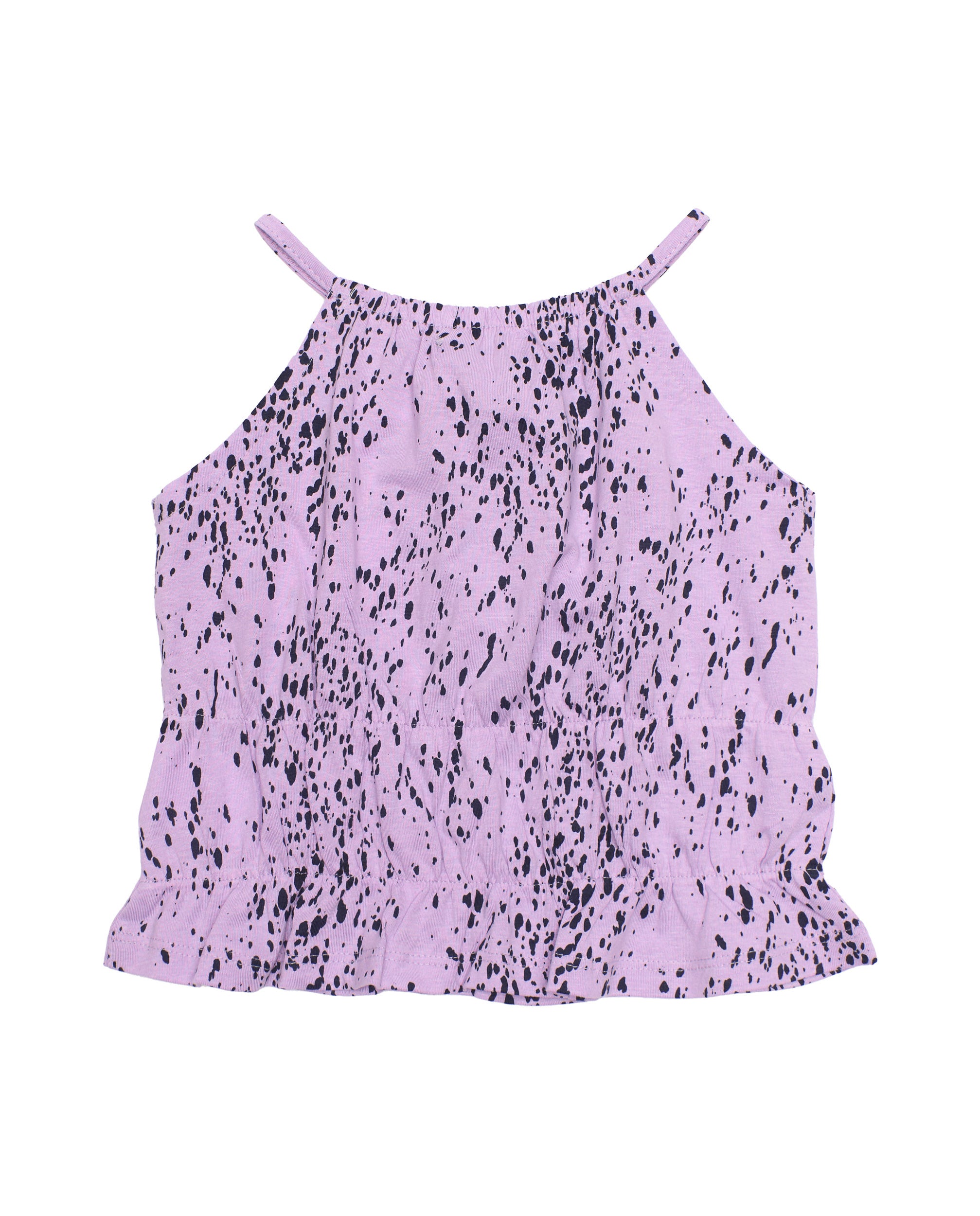 Conjunto de niña de punto con estampado moteado