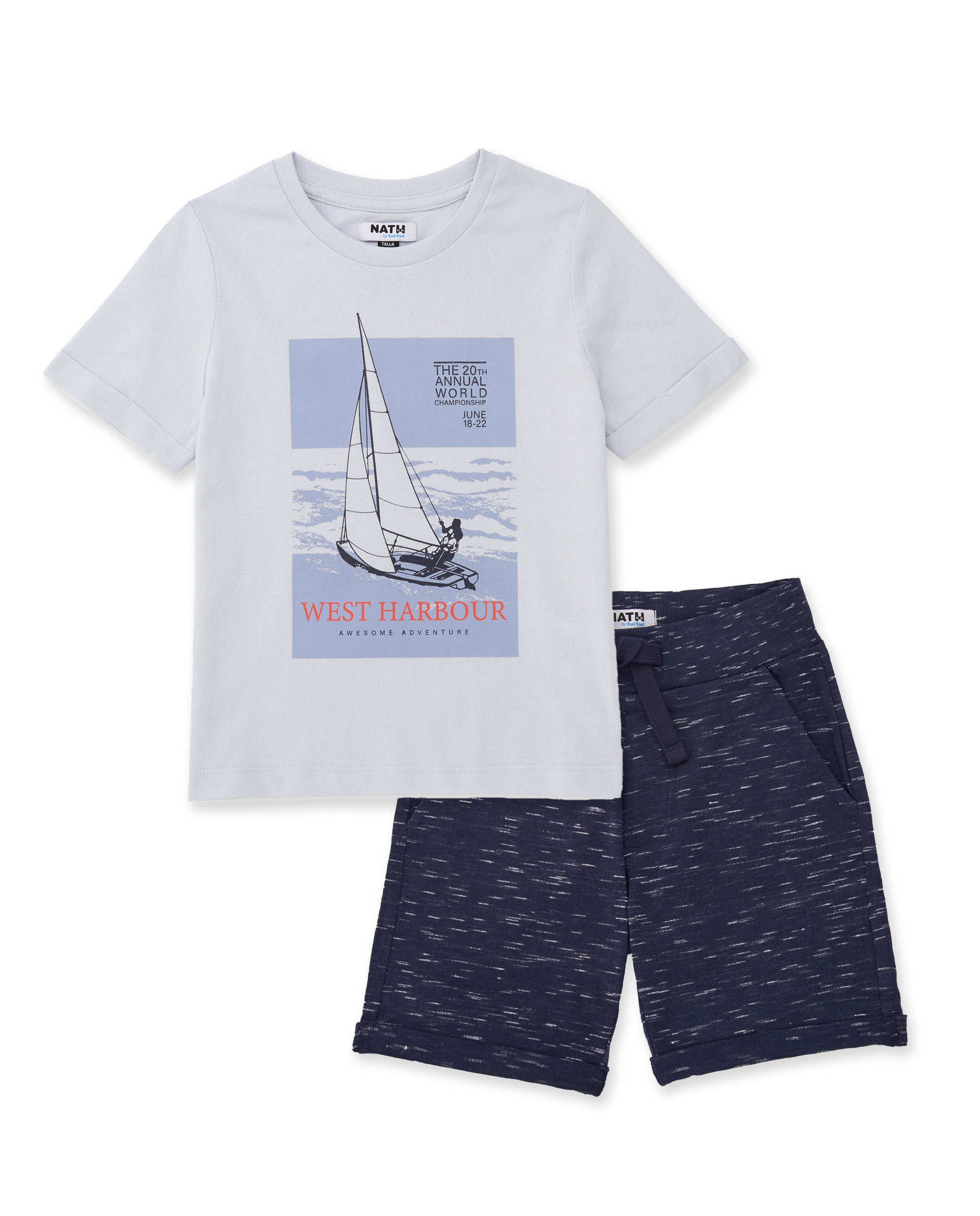 Conjunto de niño de punto con inspiración náutica