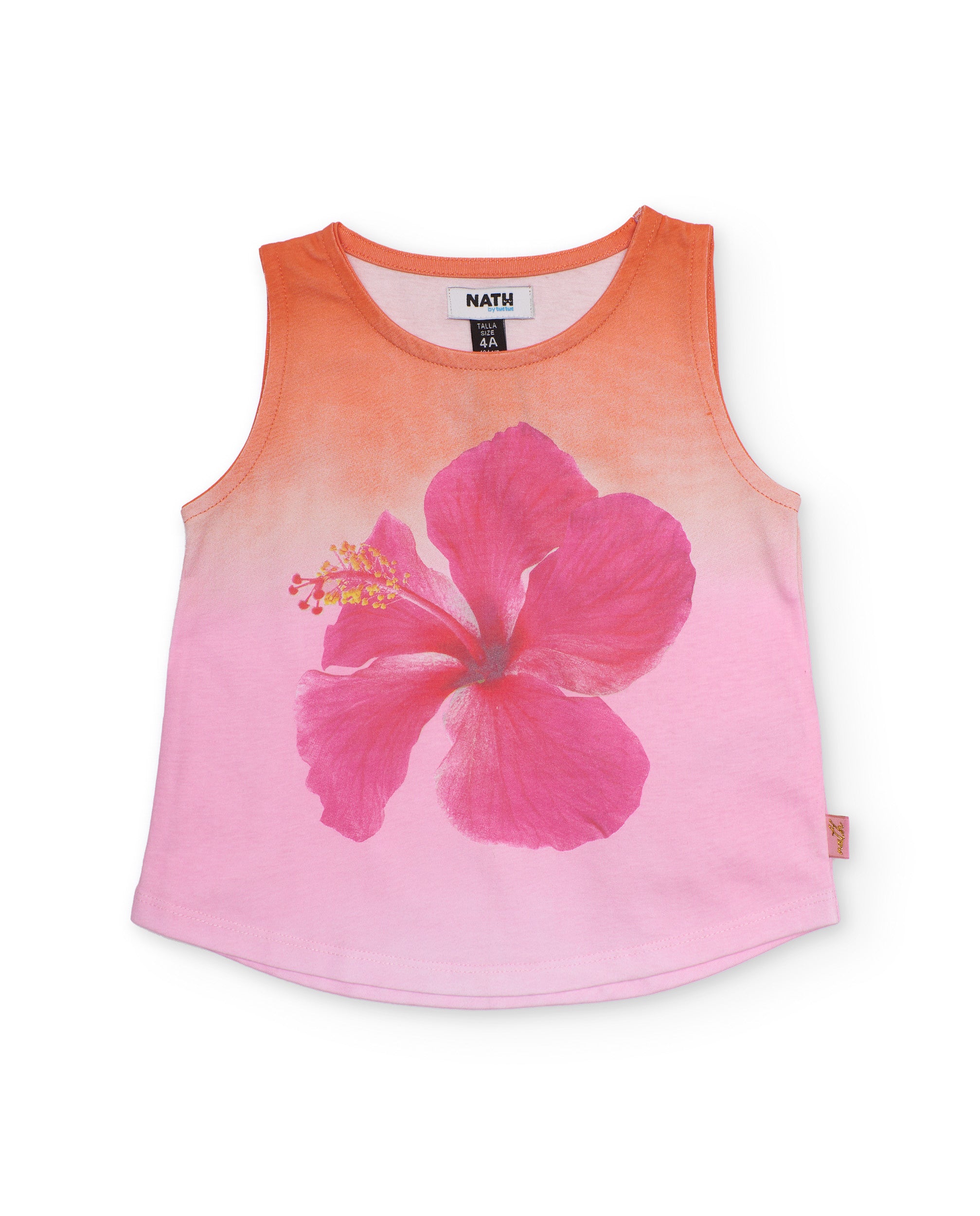 Conjunto de niña de punto con estampado de hibisco