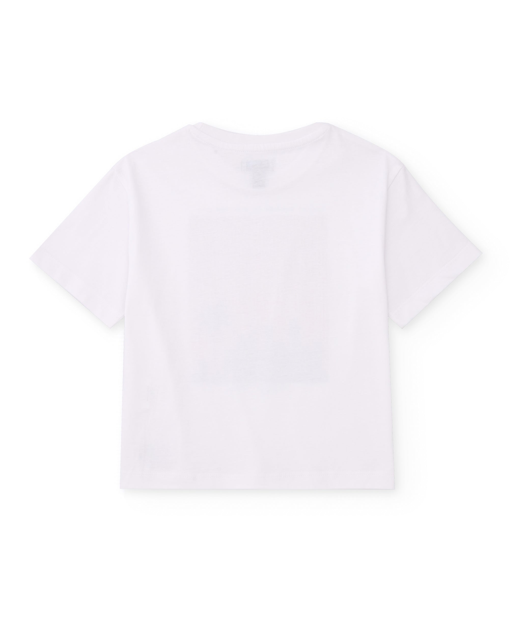 Camiseta de niño de punto y estampado con contraste