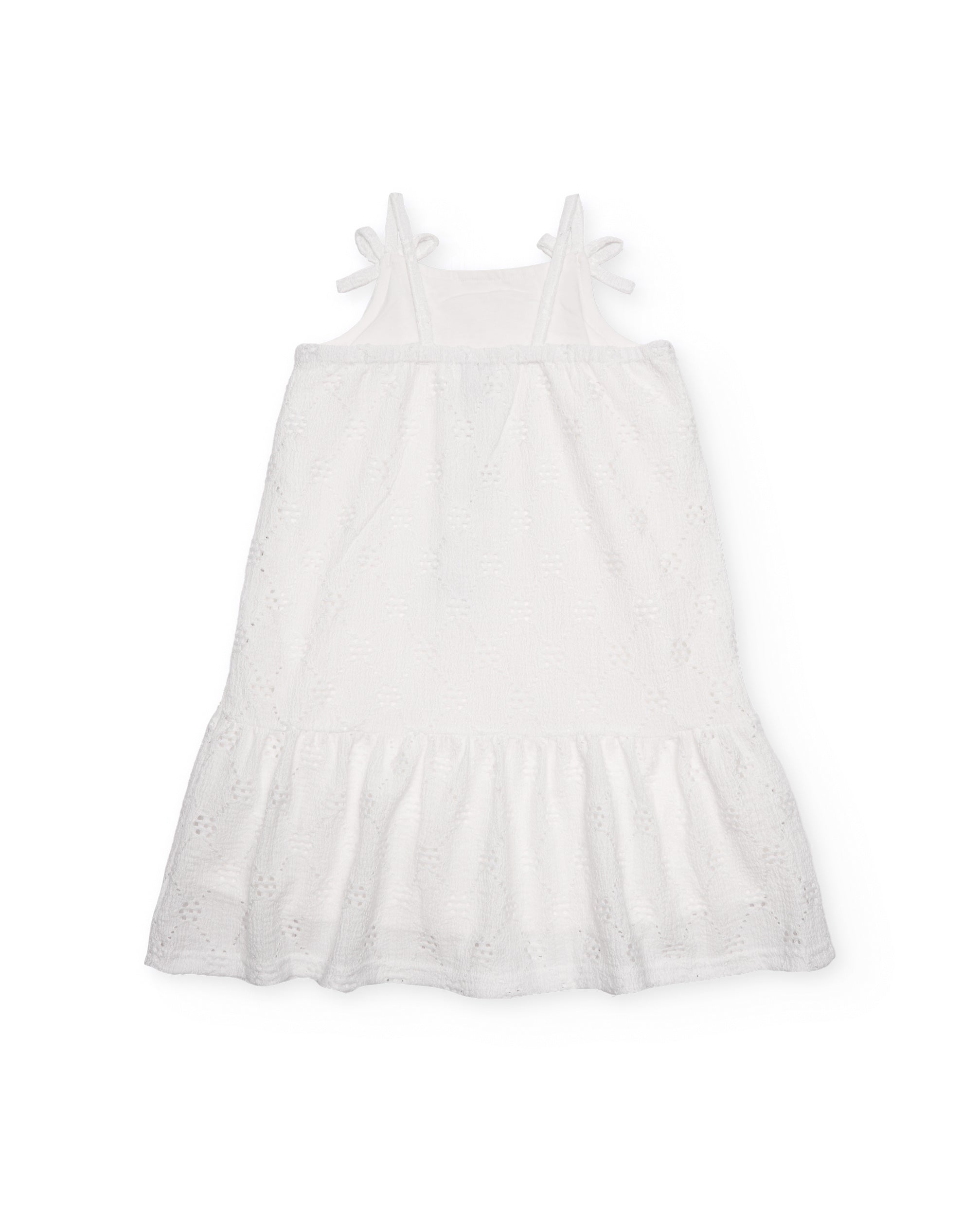 Vestido de niña de punto con motivos calados