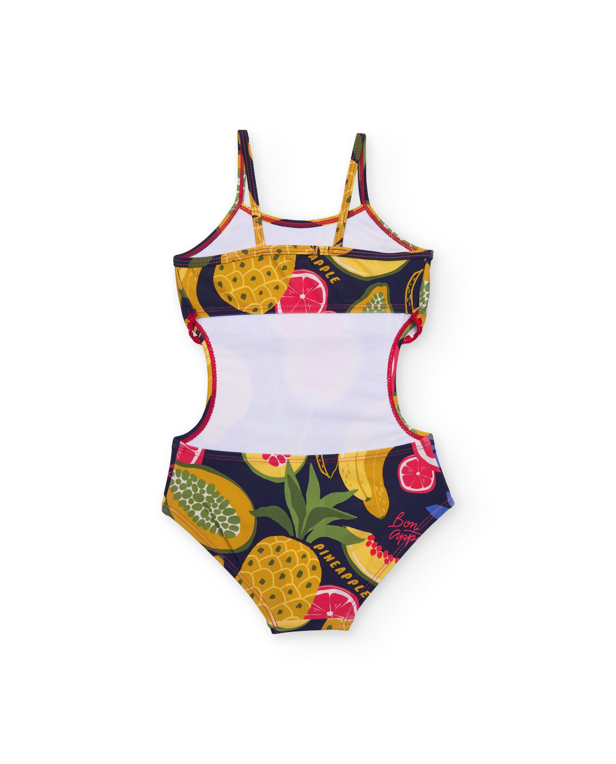 Bañador de niña de punto con volante frontal