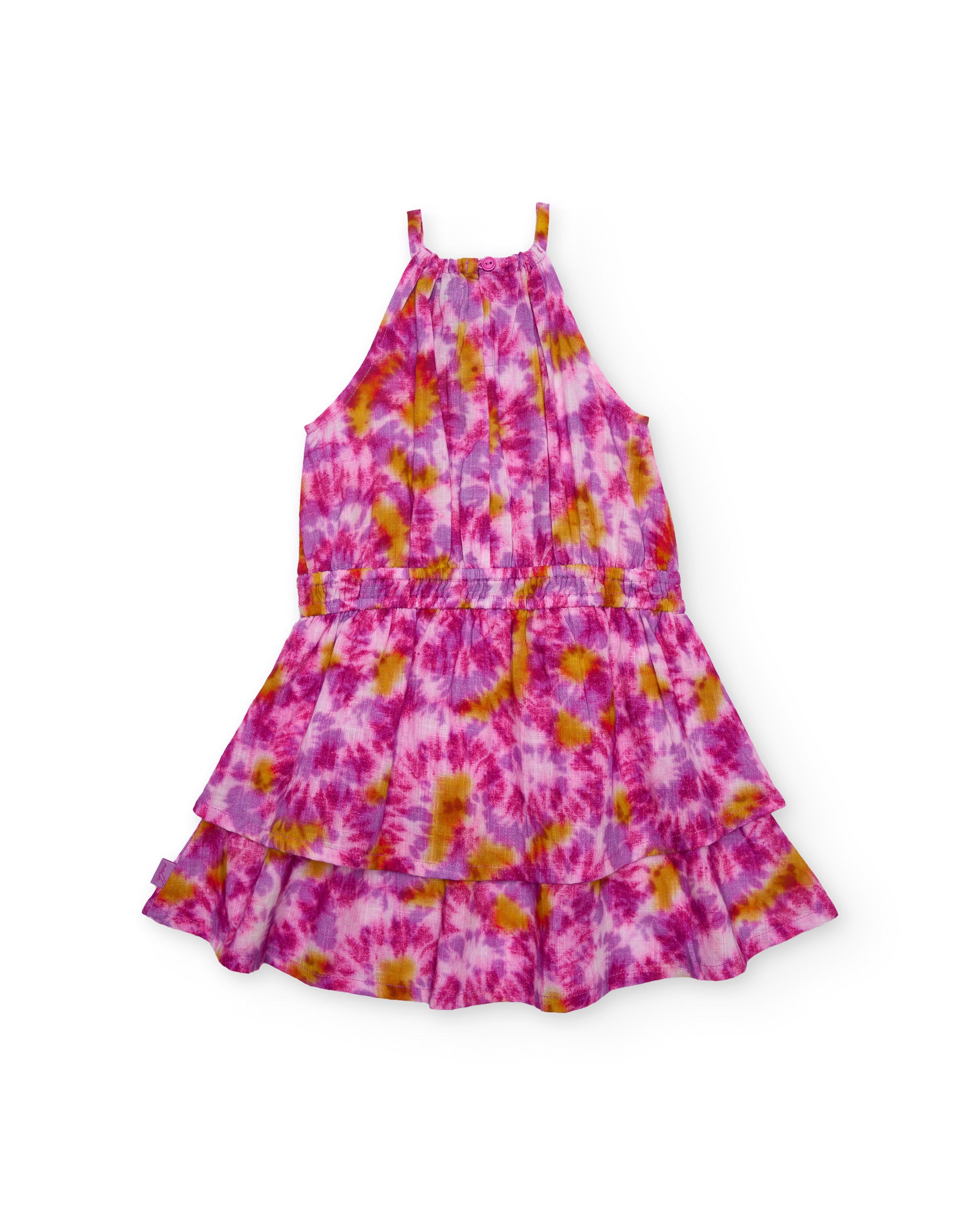 Vestido de niña de plana con diseño tie-dye