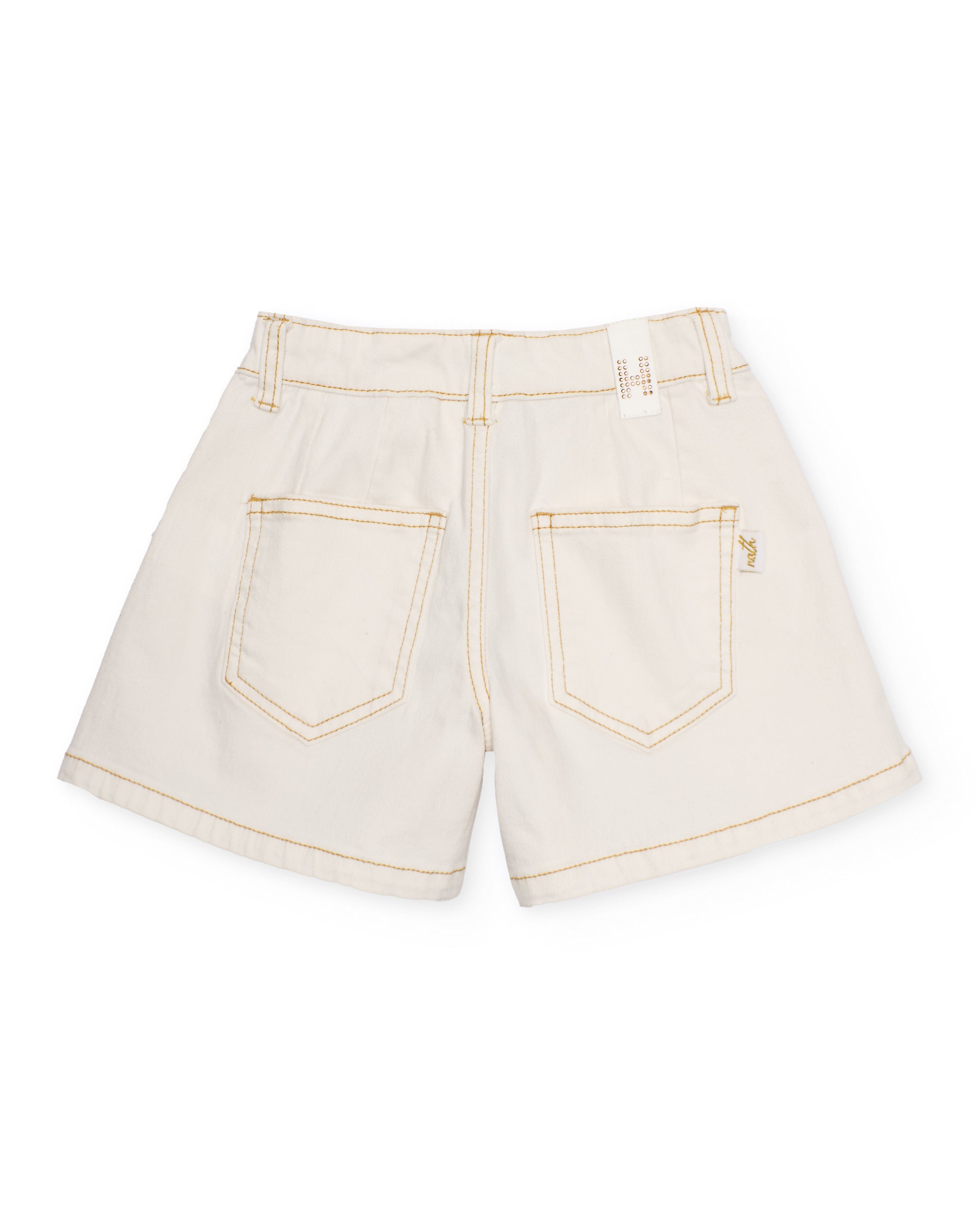 Short de niña de plana con tejido denim