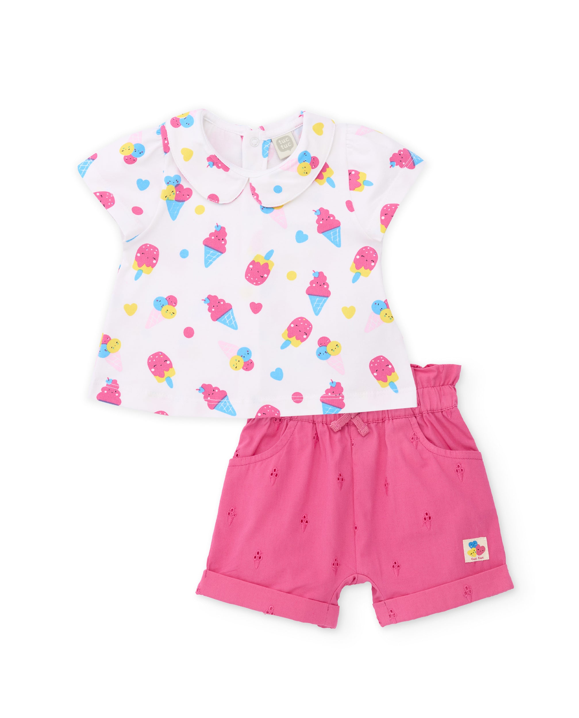Conjunto de recién nacido de punto y estampado de helados