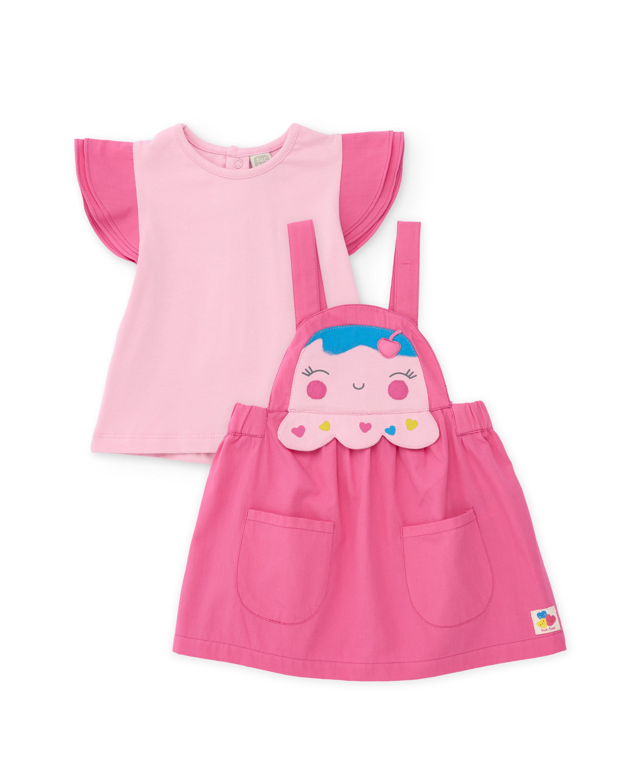 Conjunto de recién nacido de punto con carita sonriente