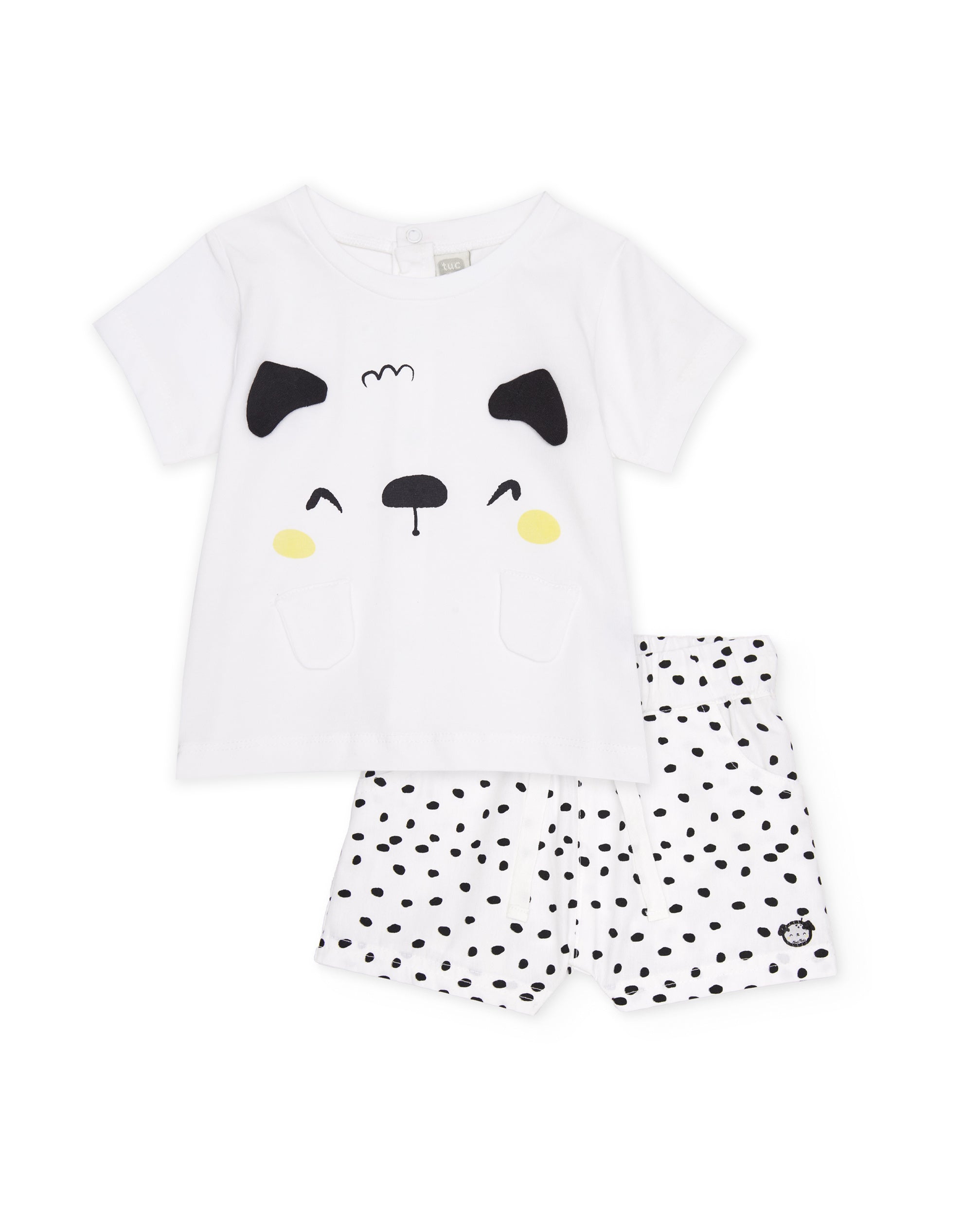 Conjunto de recién nacido de punto y diseño de perrito