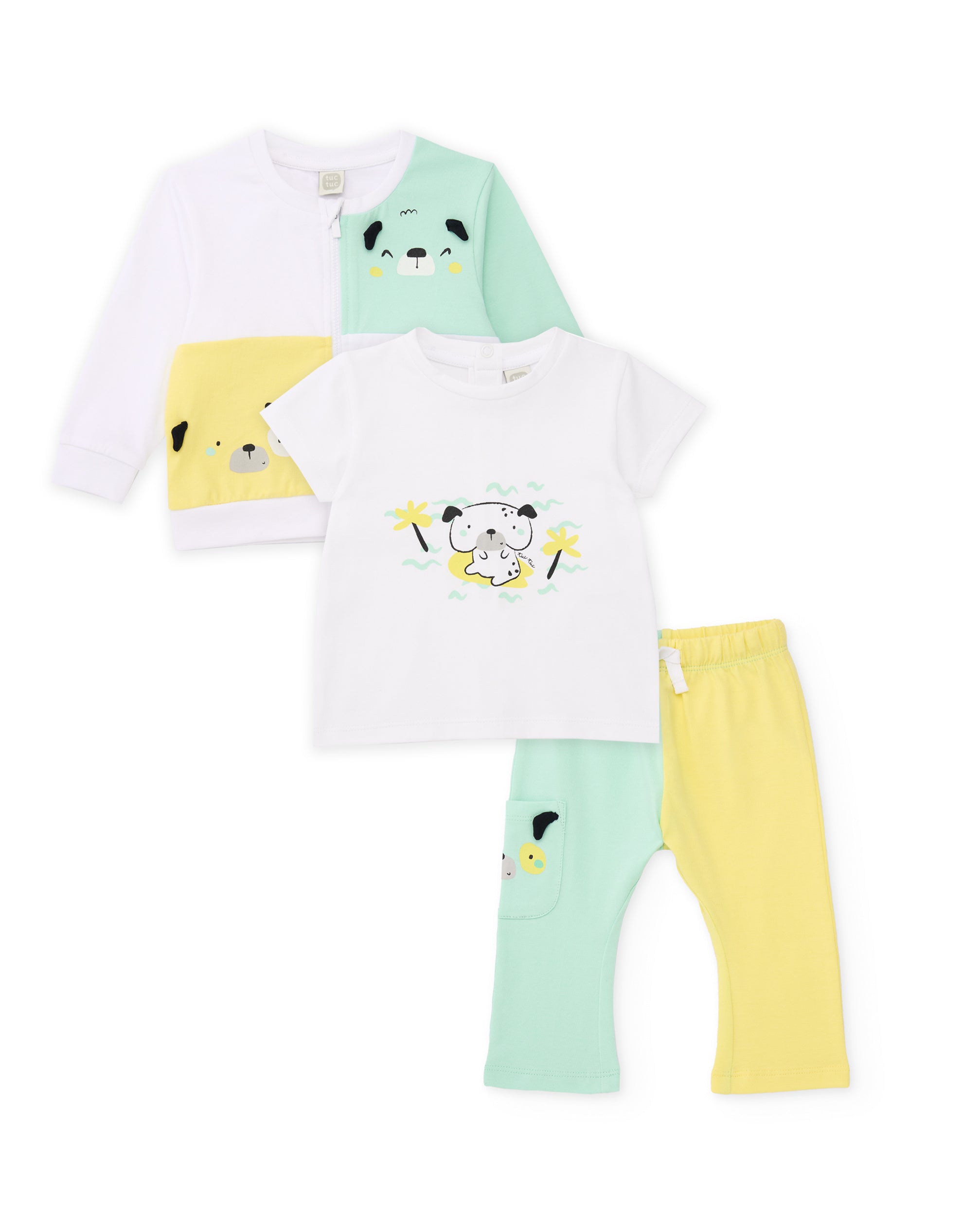 Conjunto de recién nacido de punto de tres piezas