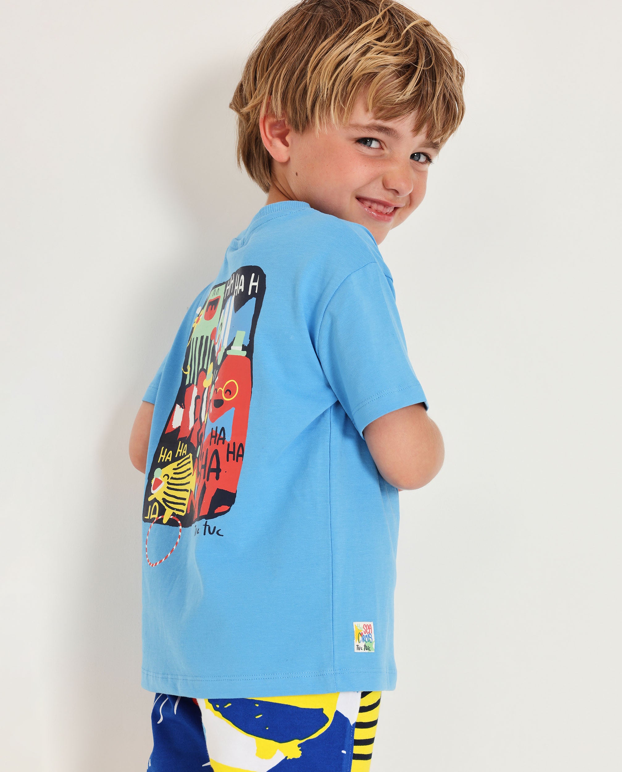 Camiseta de niño de punto con gráfico de pez payaso