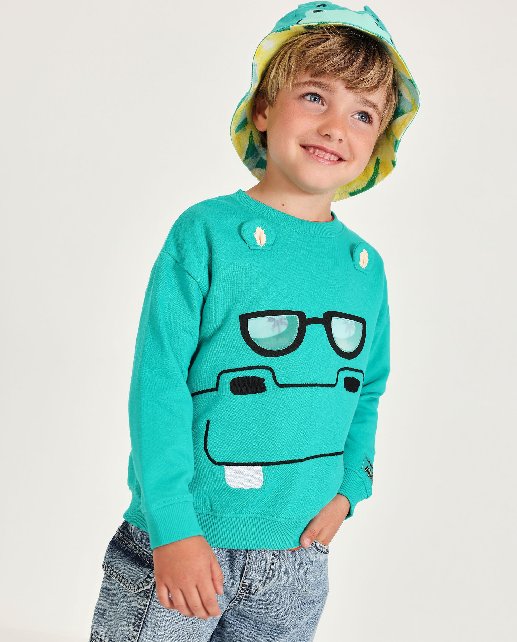 Sudadera de niño de punto y diseño frontal