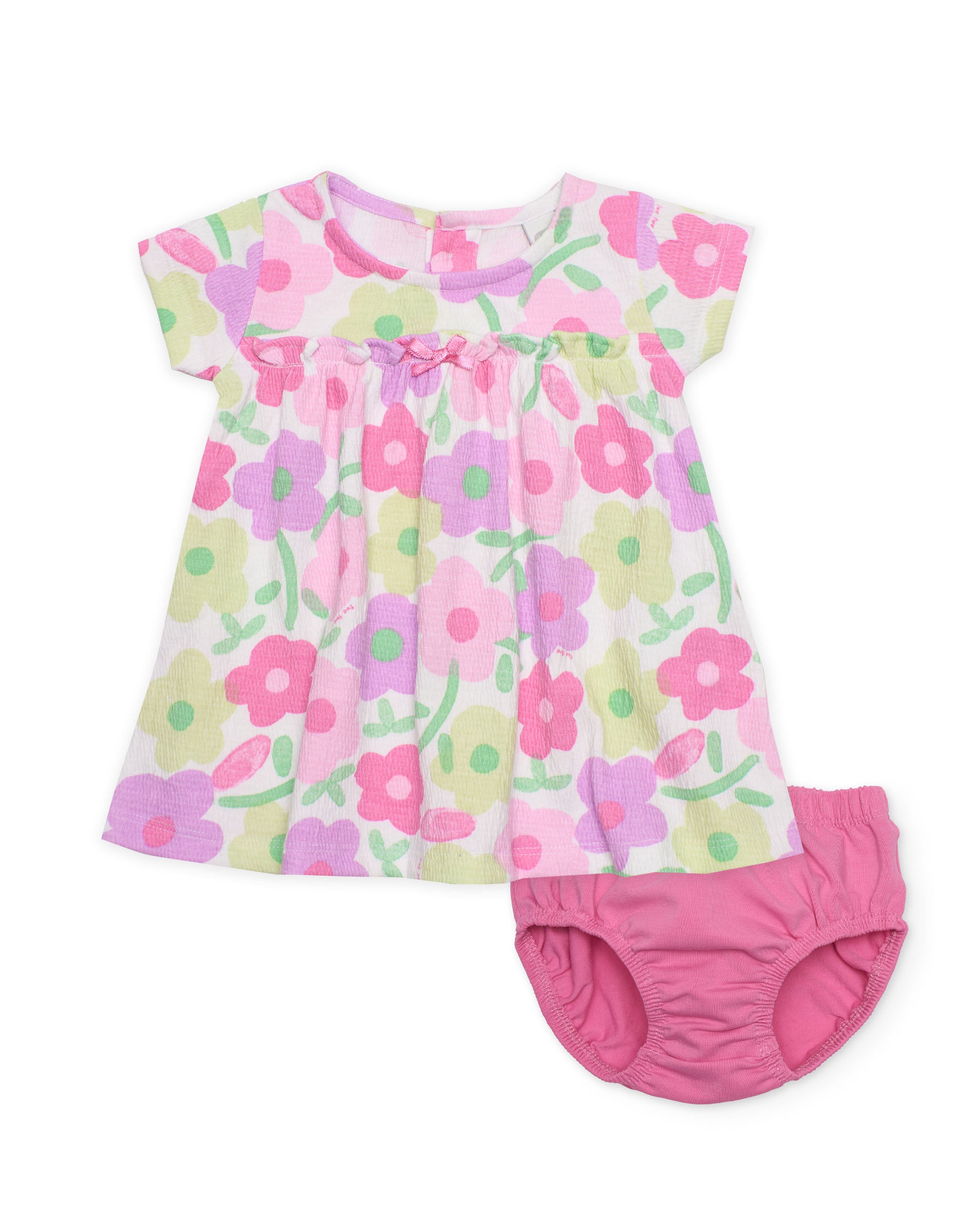 Vestido de recién nacido de punto y estampado floral