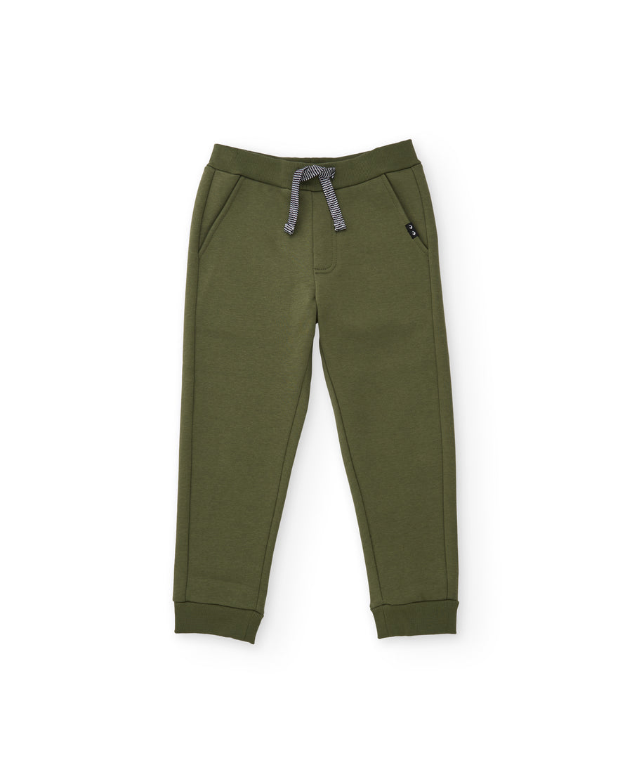 Pantaloni da bambino in felpa con cinturino regolabile e tasche