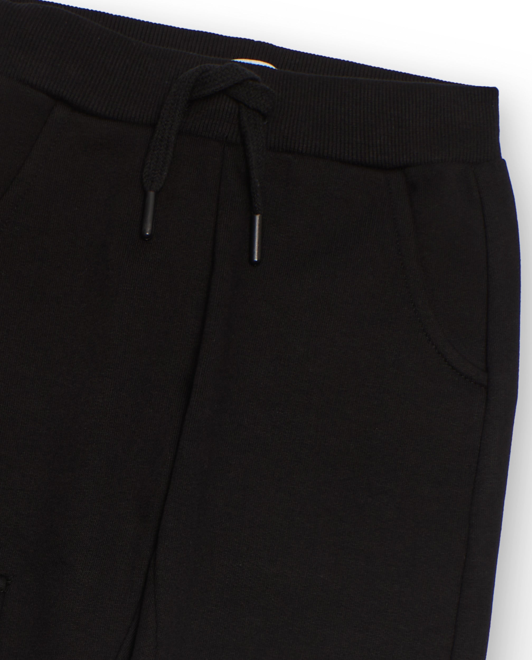 Pantalón de niño de felpa con bolsillo cargo y puños de canalé