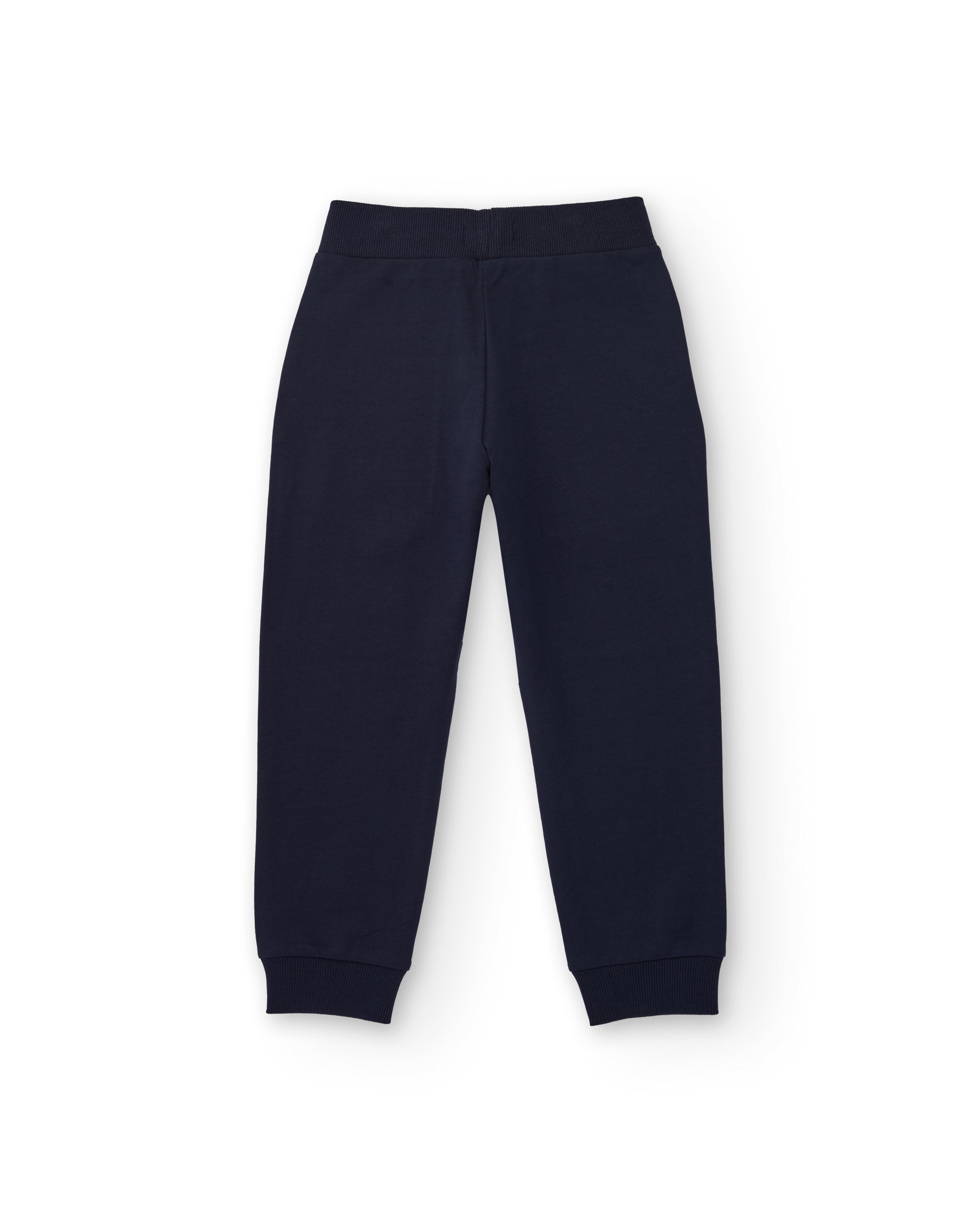 Pantalón deportivo de niño de felpa con cintura ajustable y bolsillos laterales