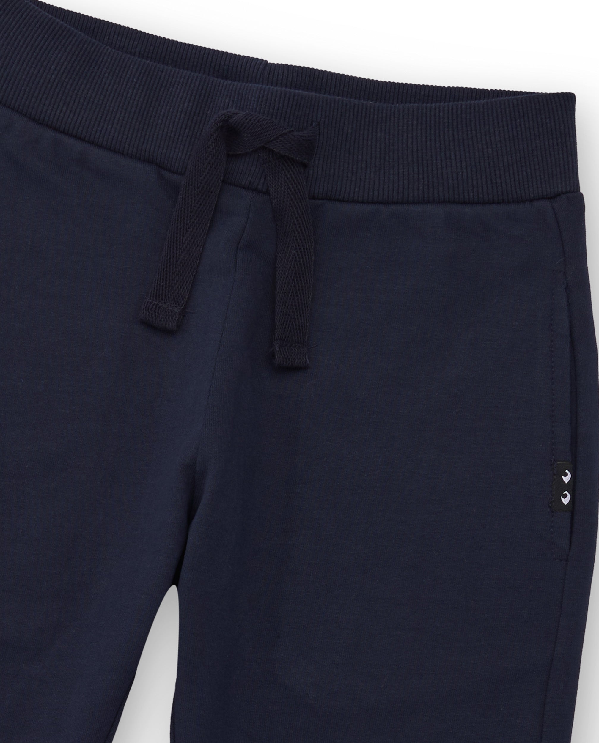Pantalón deportivo de niño de felpa con cintura ajustable y bolsillos laterales