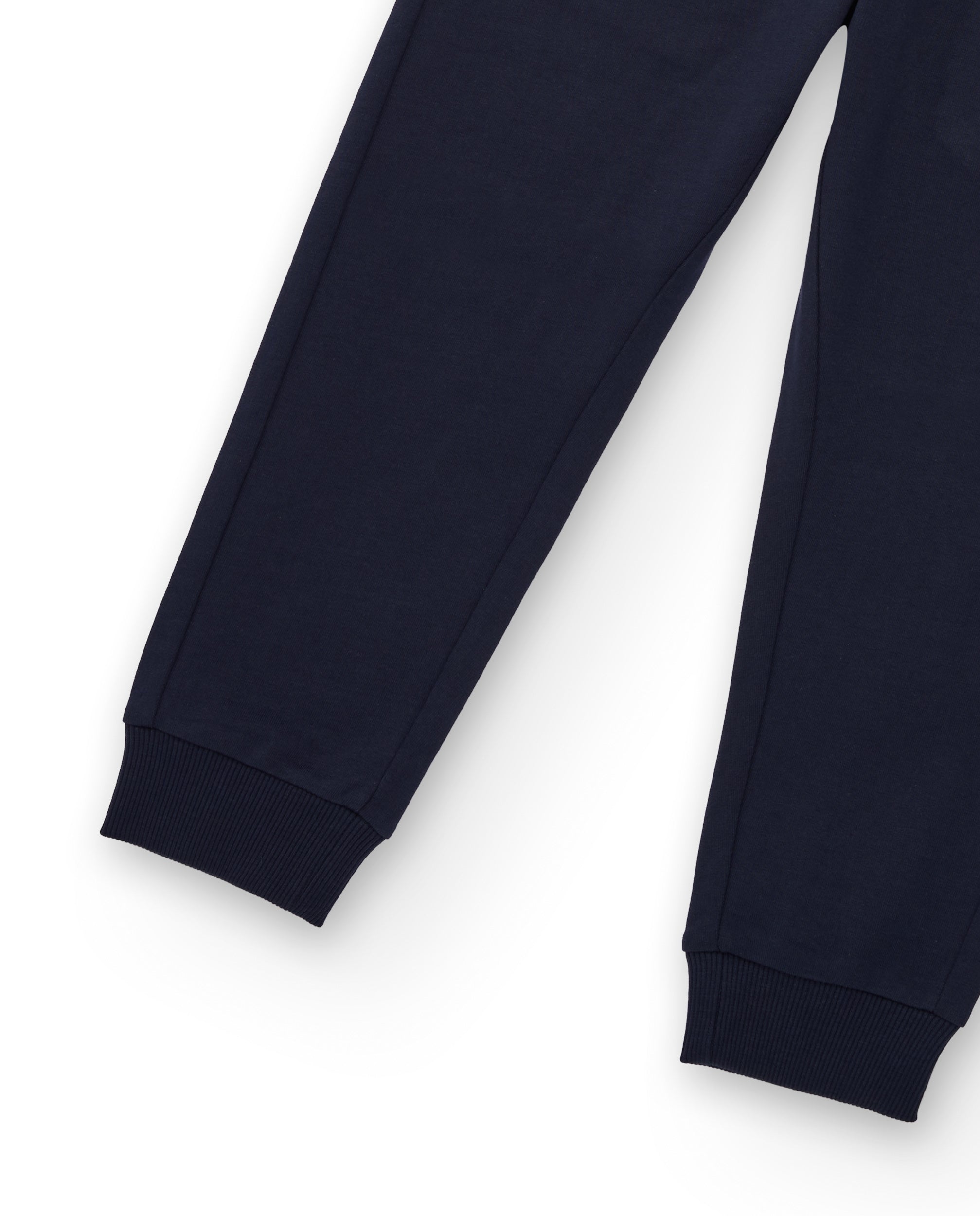 Pantalón deportivo de niño de felpa con cintura ajustable y bolsillos laterales