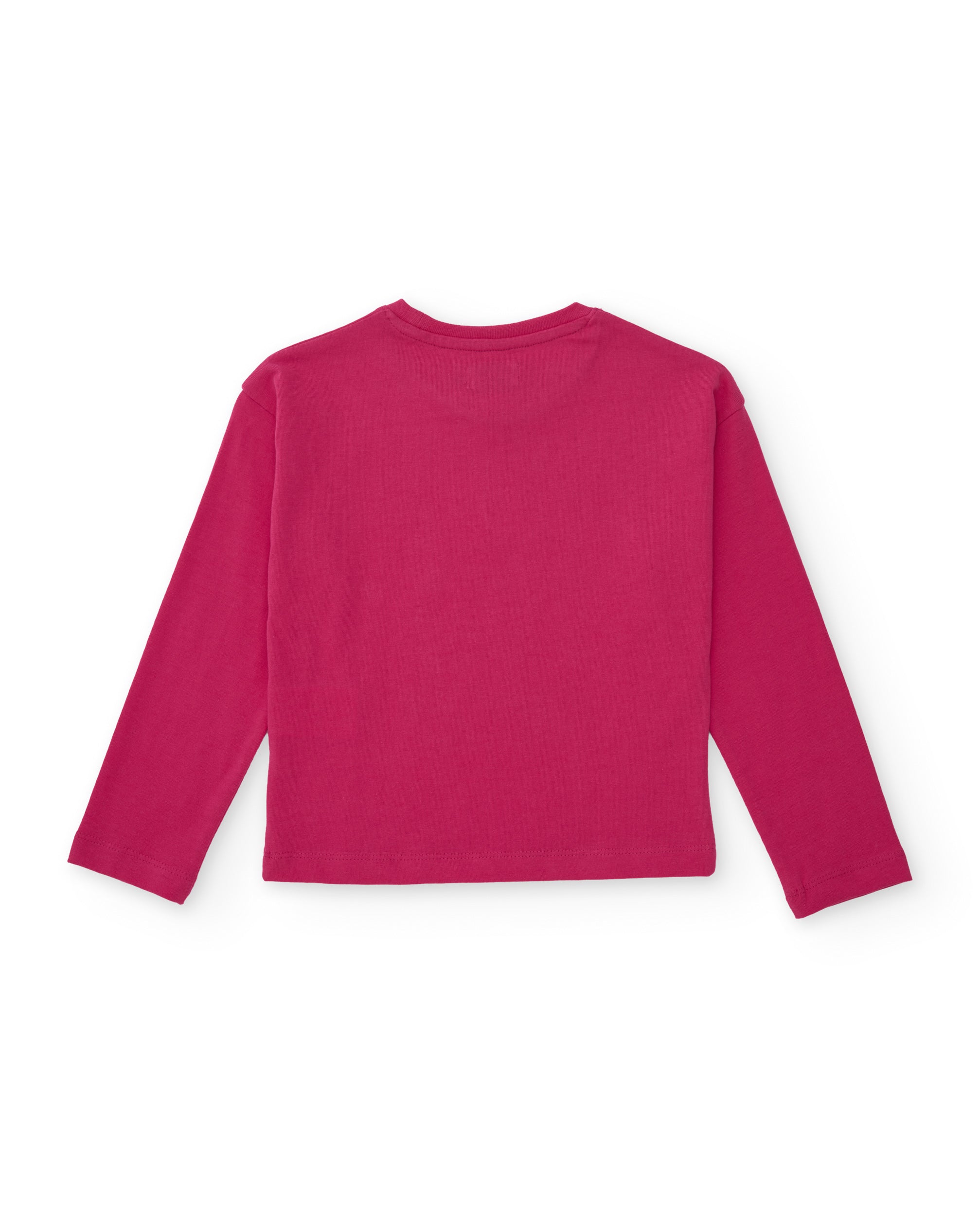 Camiseta de niña de punto con estampado de osito y lentejuelas