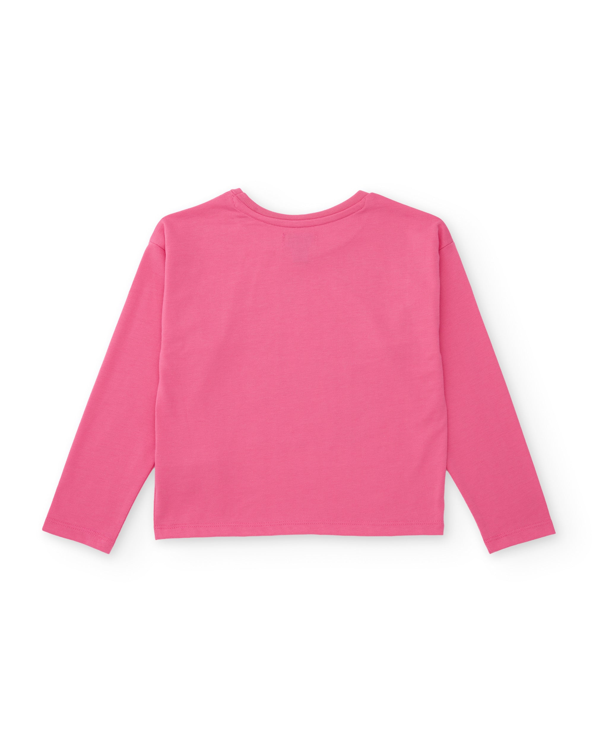 Camiseta de niña de punto con estampado floral brillante