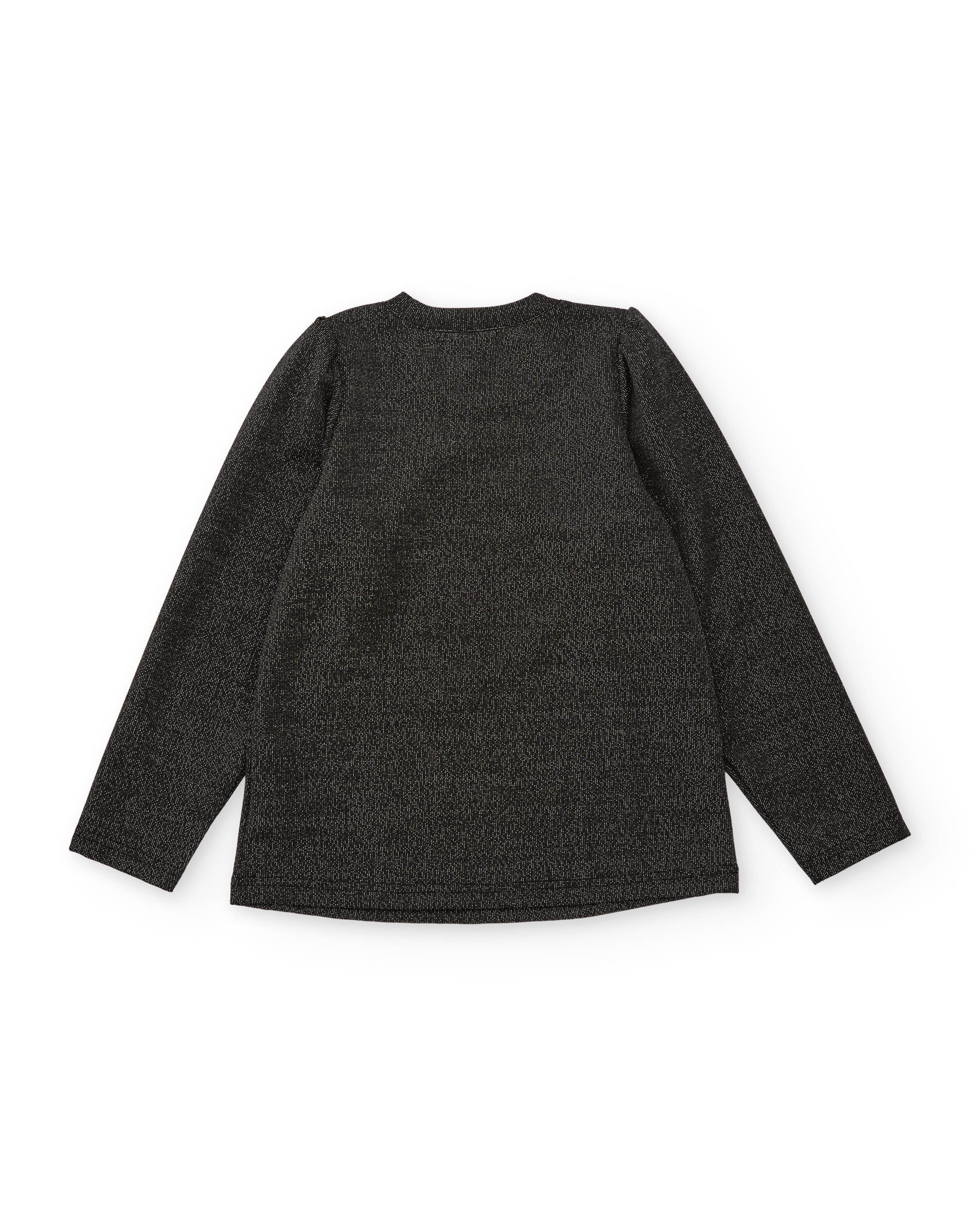 Camiseta de niña de manga larga con acabado brillante y corte clásico