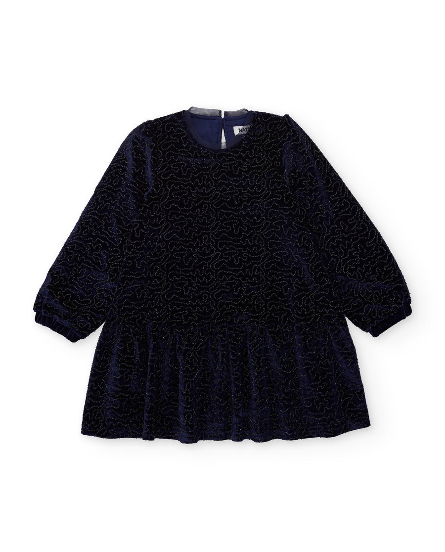 Girls' dress with a sparkling detail and flared skirt