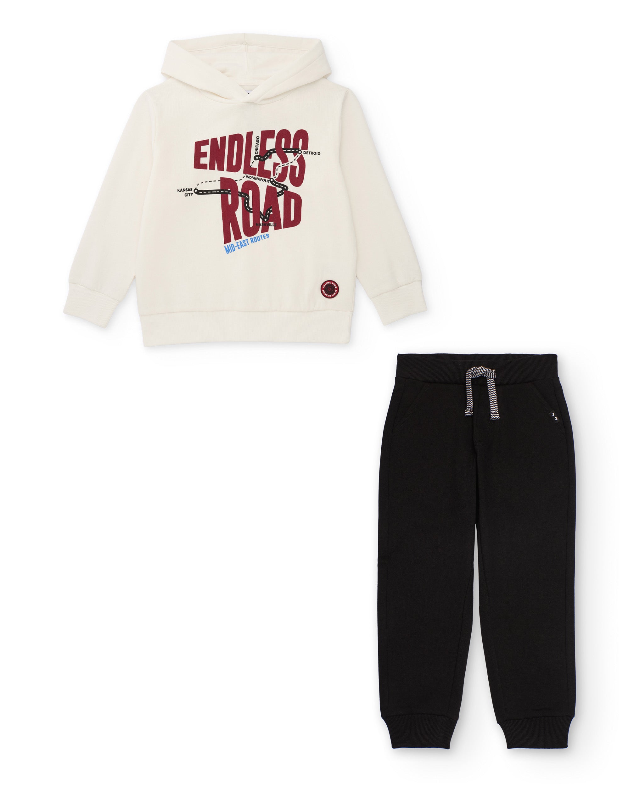 Conjunto de niño con sudadera con capucha y estampado gráfico