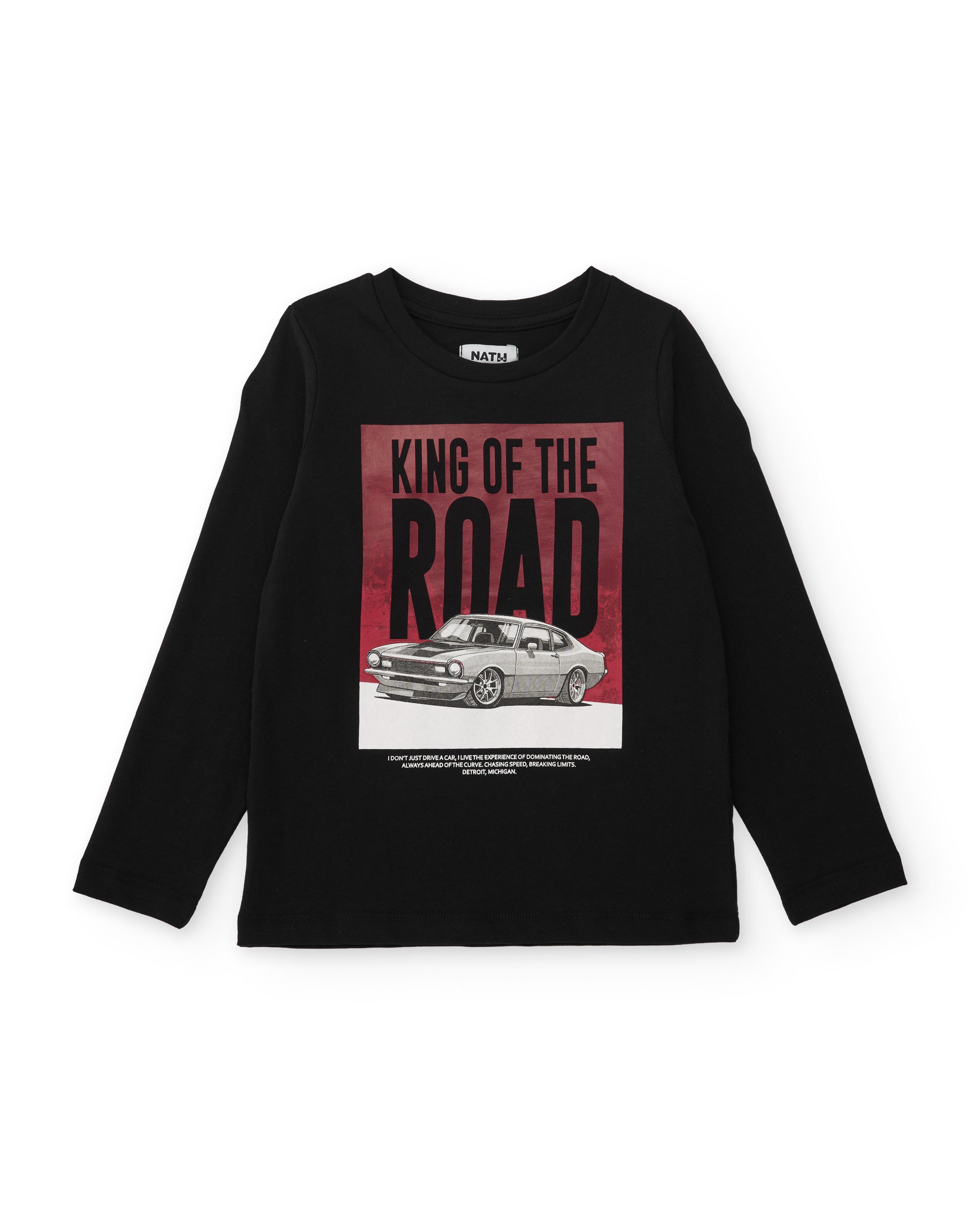 Camiseta de niño de punto con estampado de coche clásico