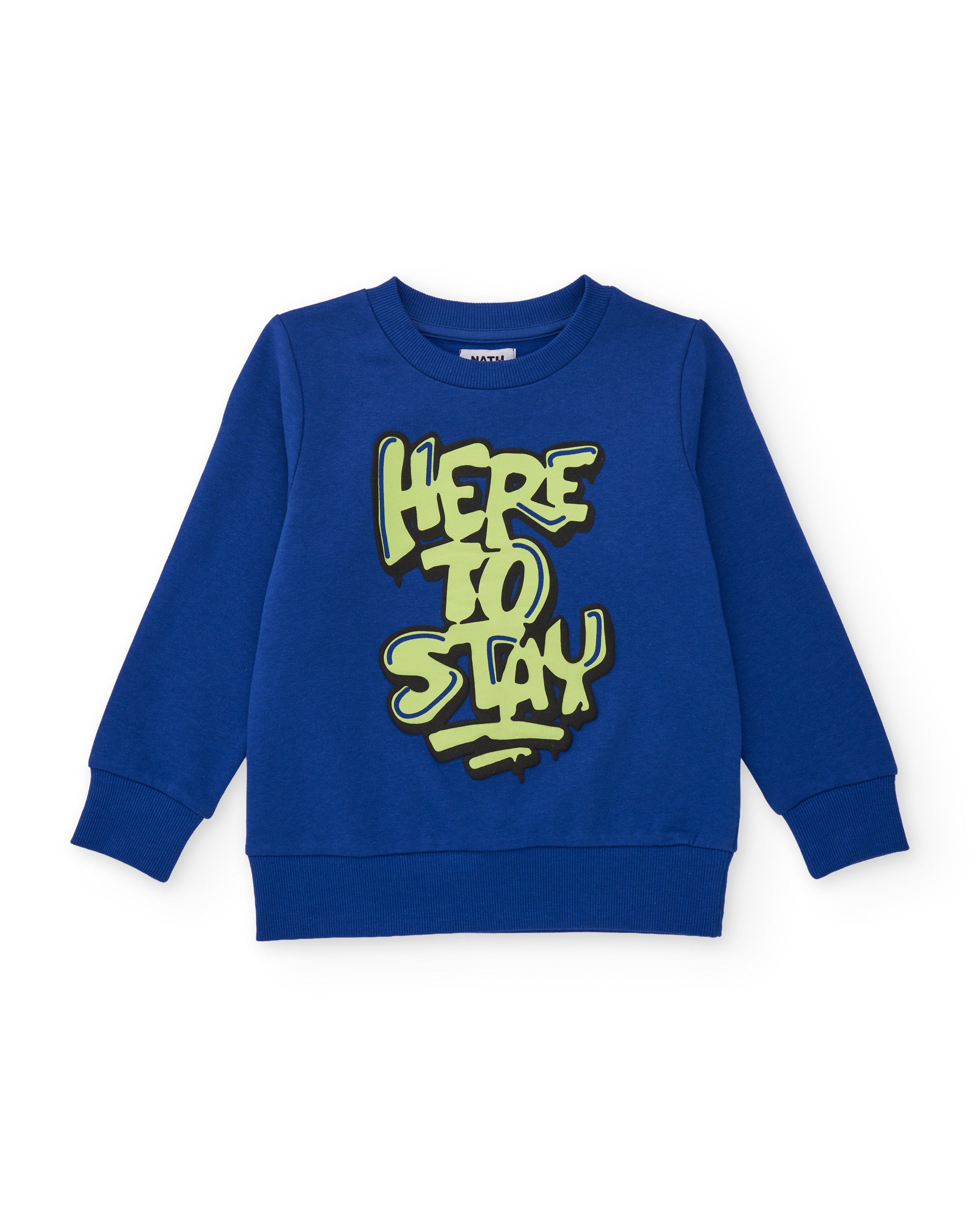 Sudadera de niño de felpa con estilo urbano y puños ribeteados