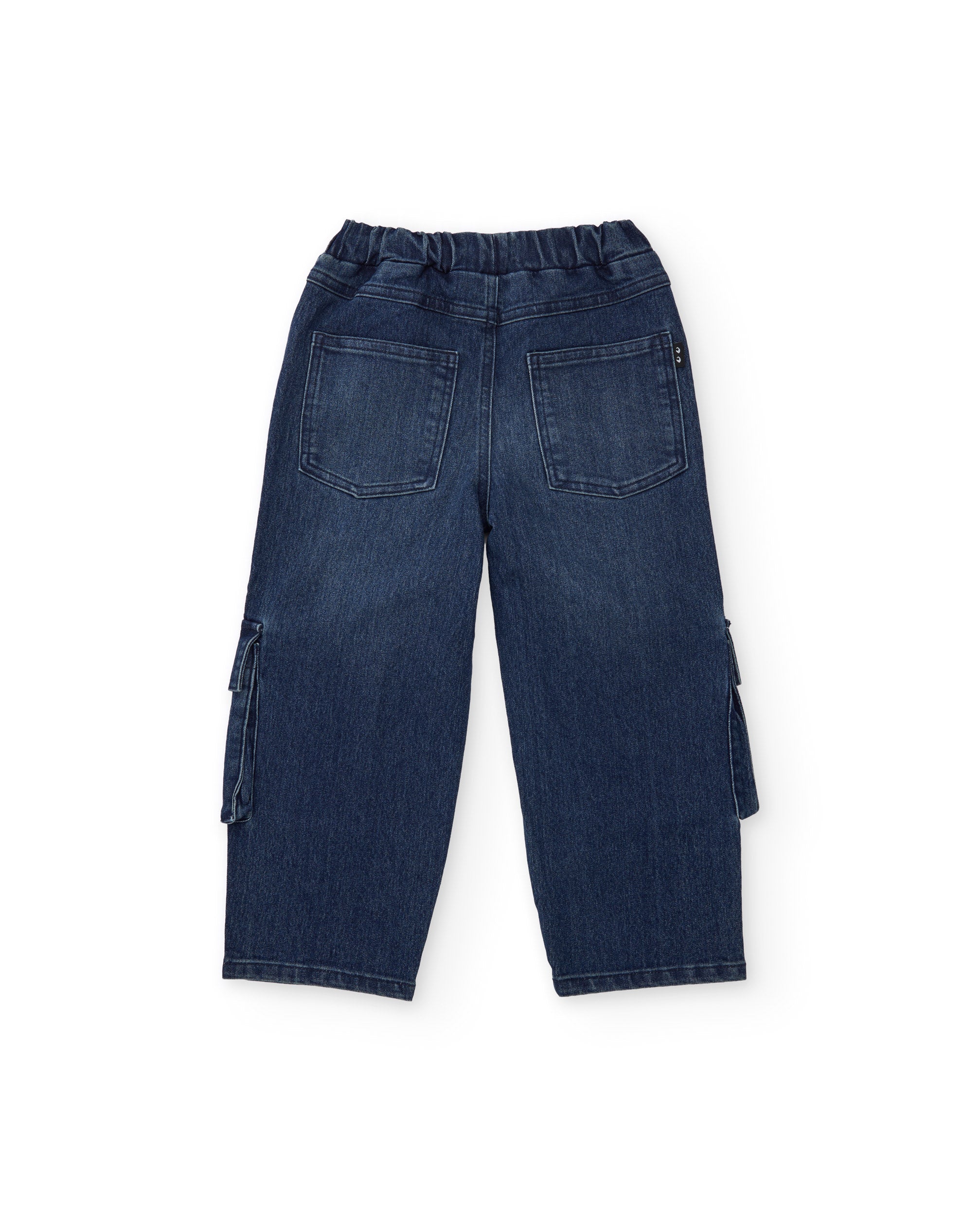 Pantalón cargo de niño de denim con bolsillos