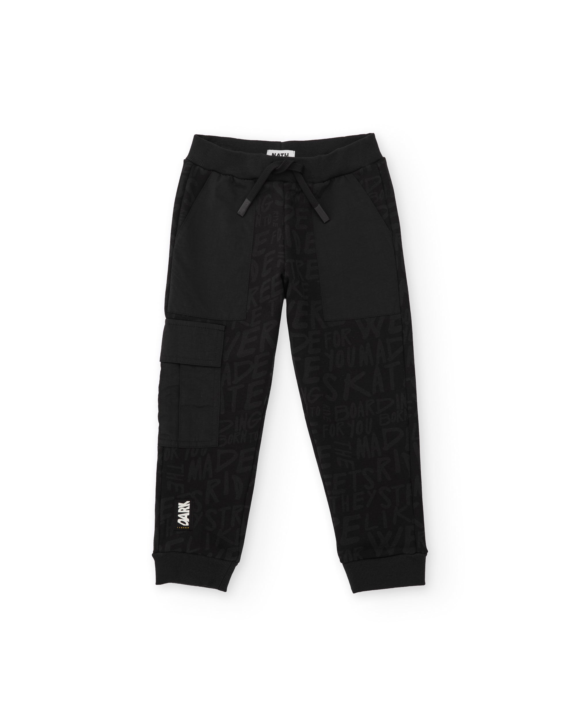 Pantalón de niño de felpa con bolsillo cargo y cordón