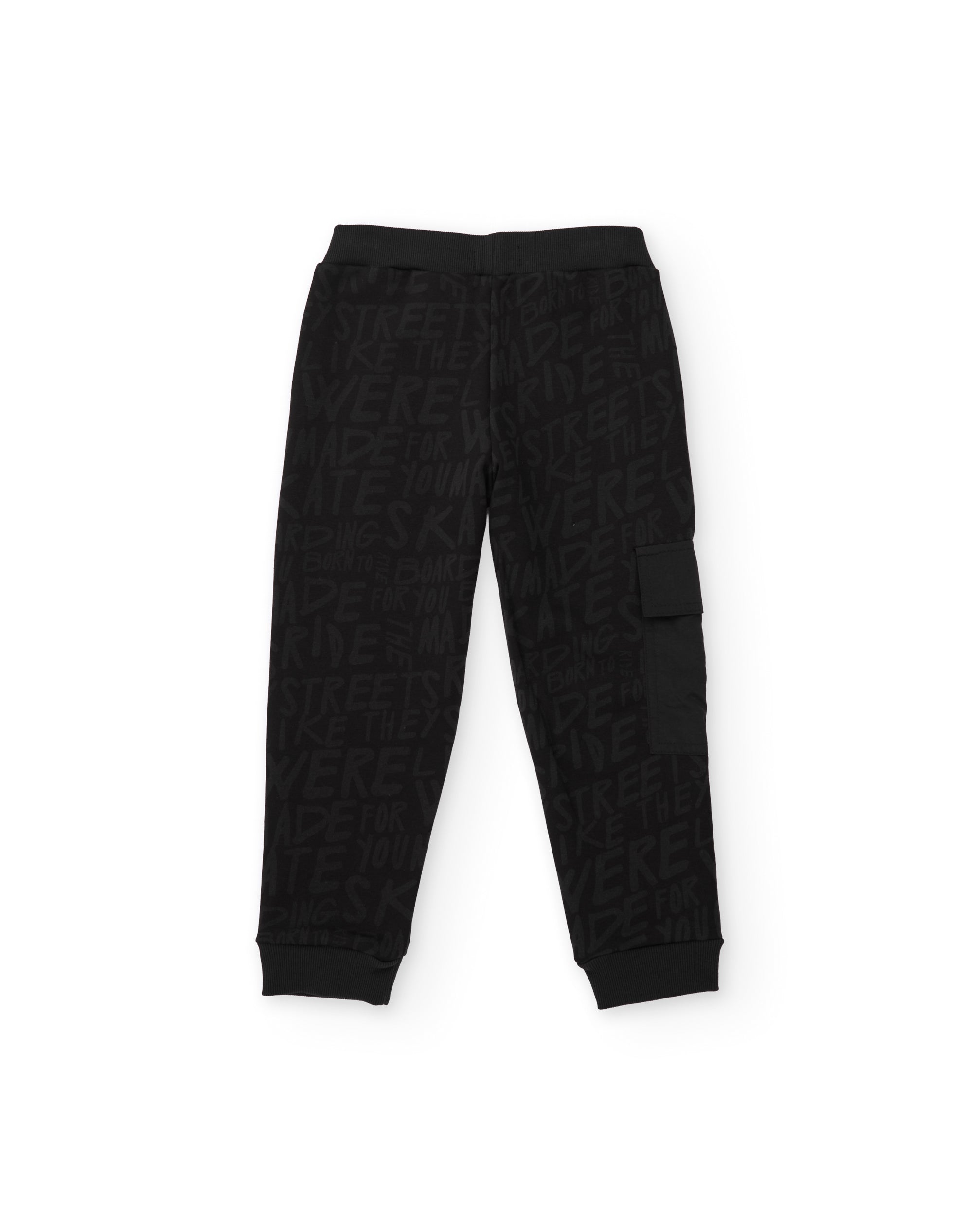 Pantalón de niño de felpa con bolsillo cargo y cordón