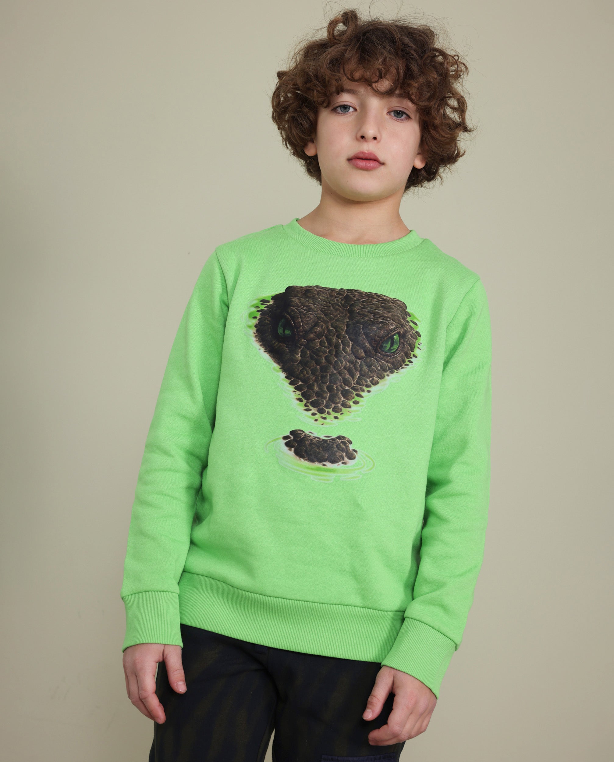 Sudadera de niño de felpa con estampado gráfico de serpiente
