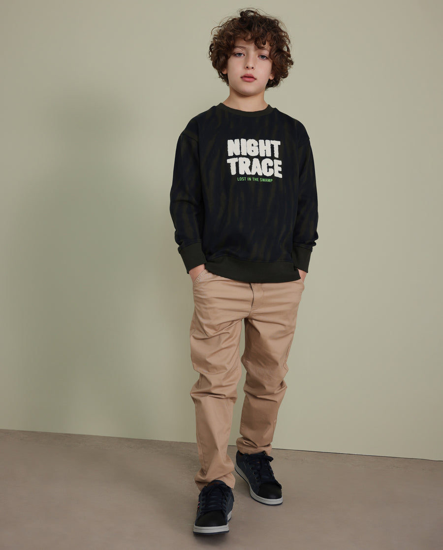 Boys' chinos with elasticated waist and side pockets