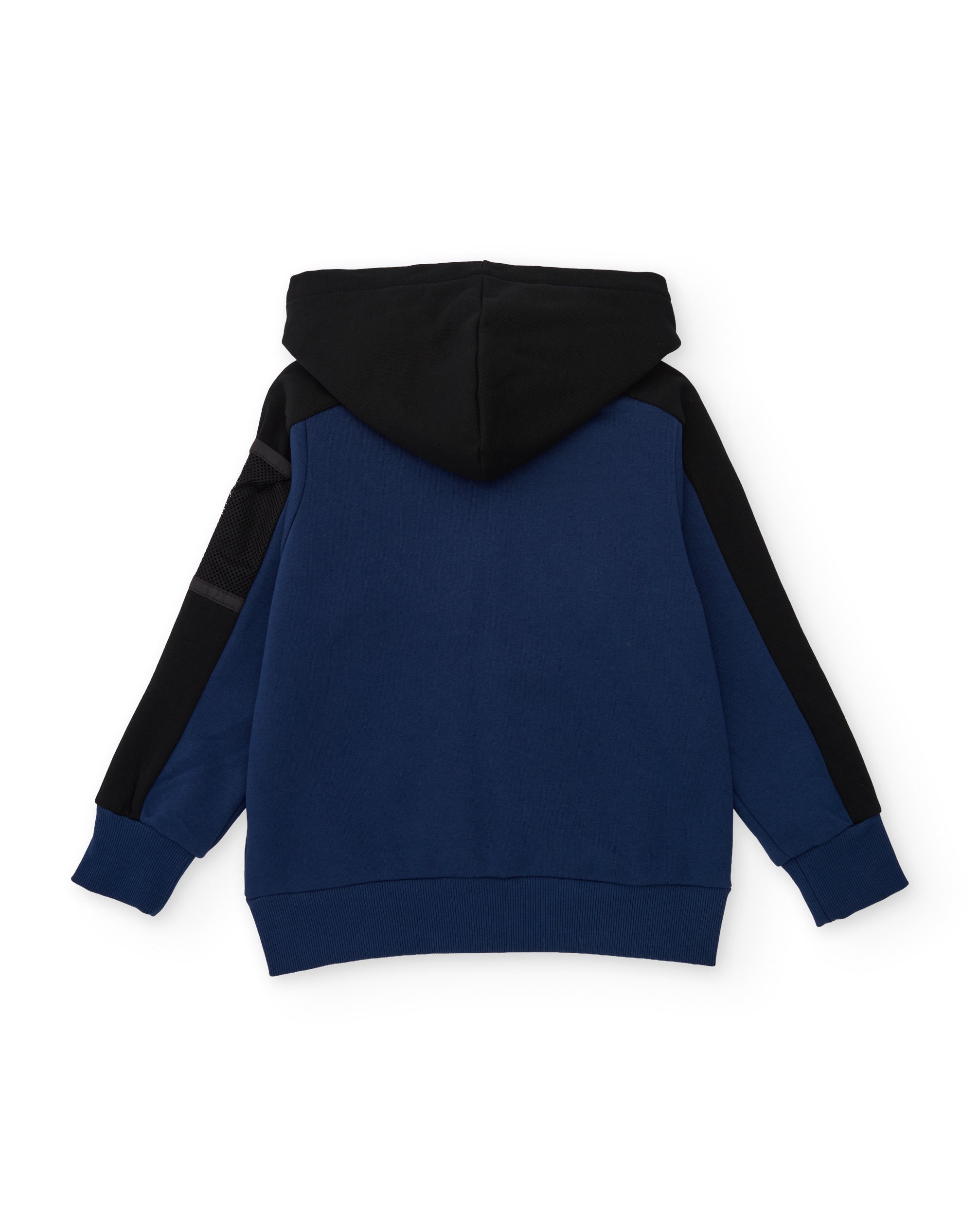 Sudadera de niño de felpa con capucha y detalles en negro