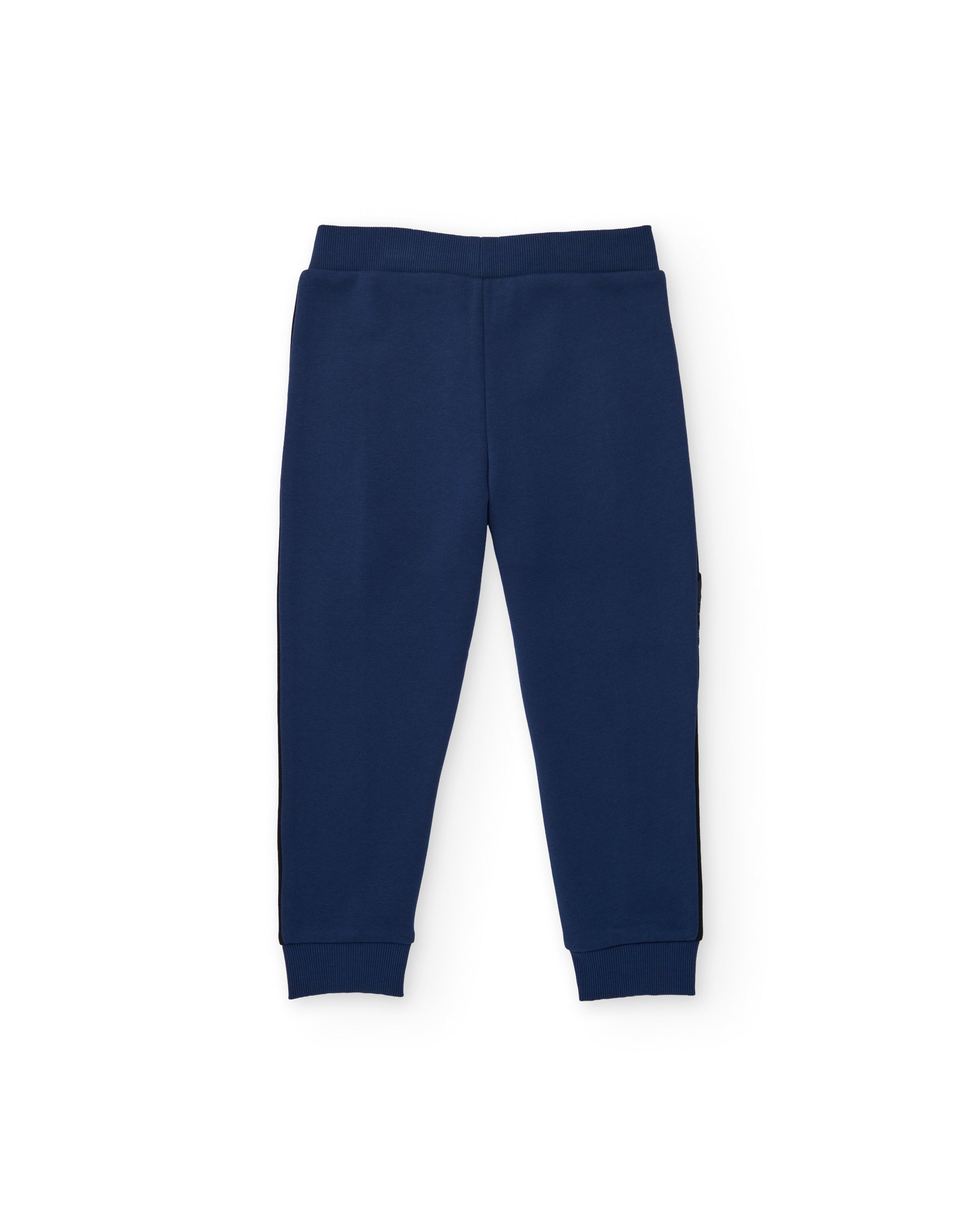 Pantalón de niño de felpa con detalles oscuros a contraste