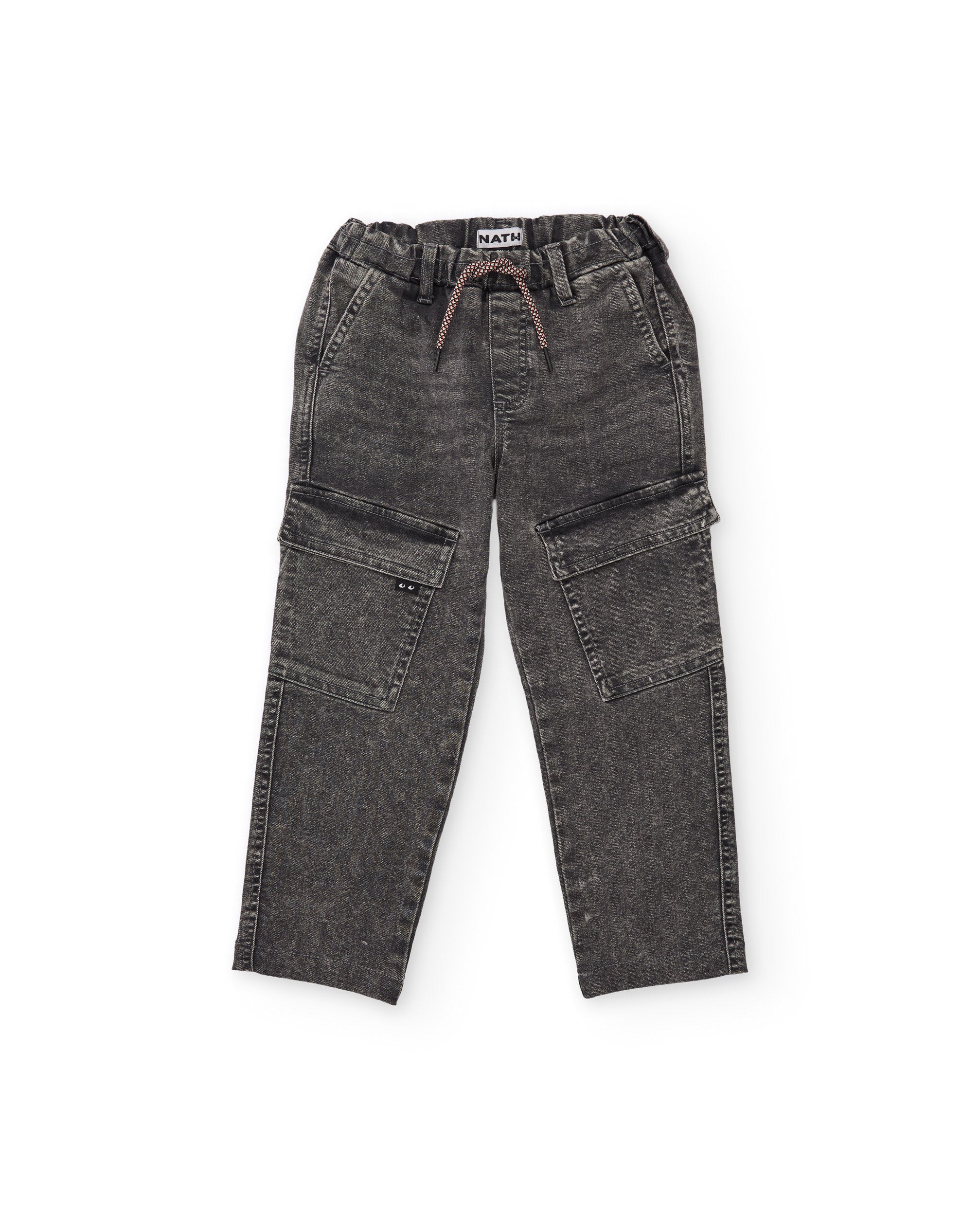 Pantalón cargo de niño de denim con bolsillos laterales