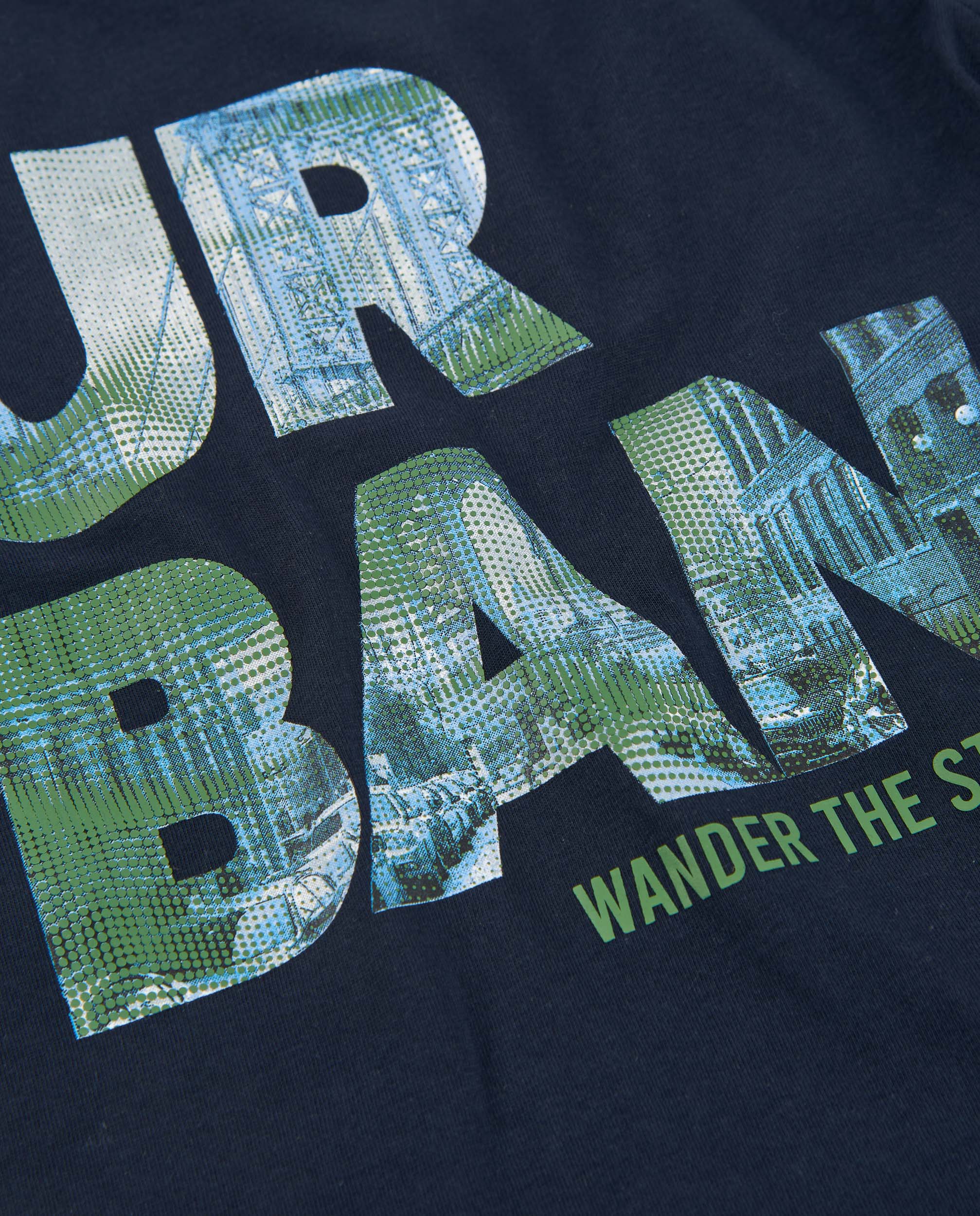 Camiseta de niño de punto con serigrafía urbana
