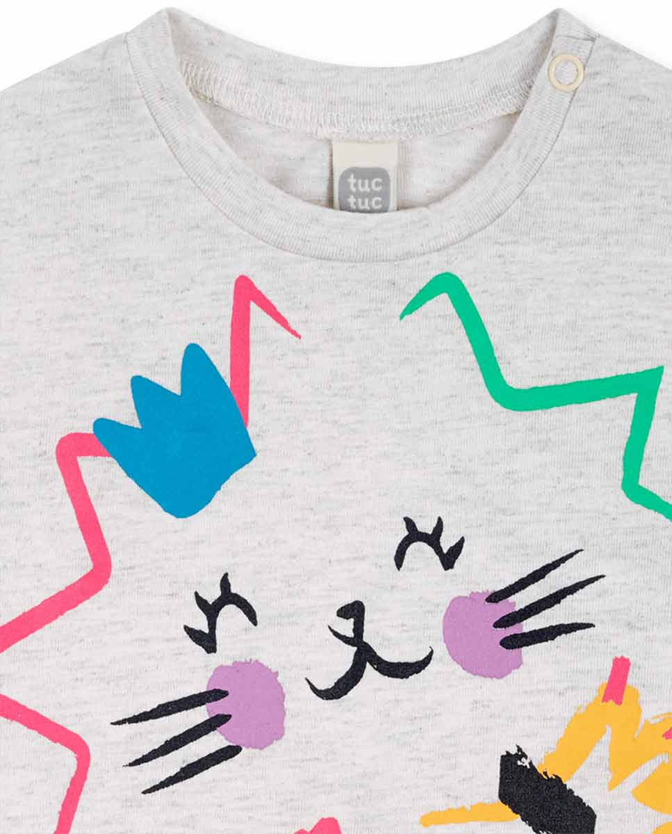 Camiseta punto beige niña Hip Hip Hooray!