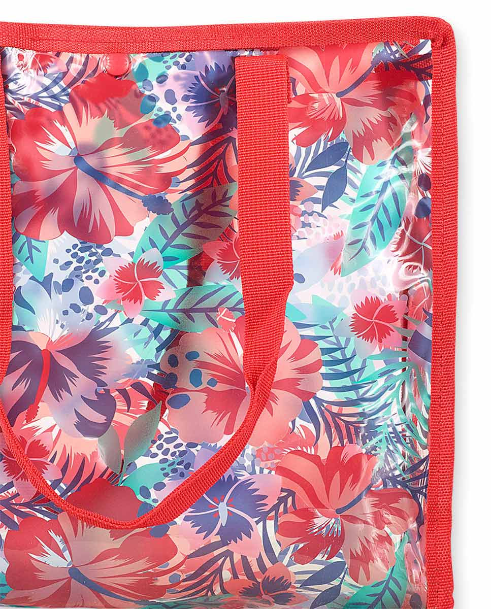 Bolsa transparente estampado niña Hello Playa