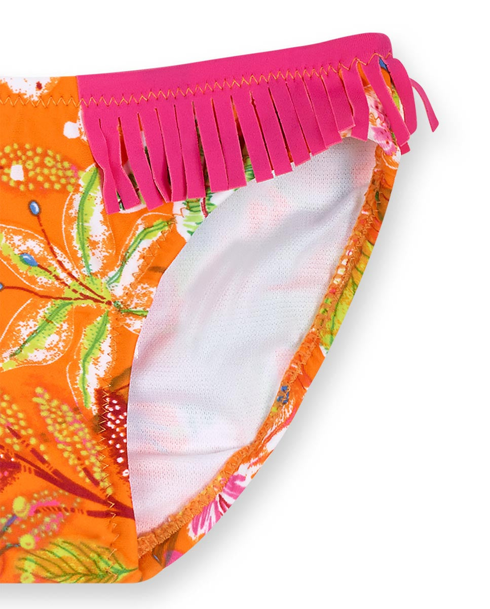 Culetin naranja estampado niña Eco-Safari