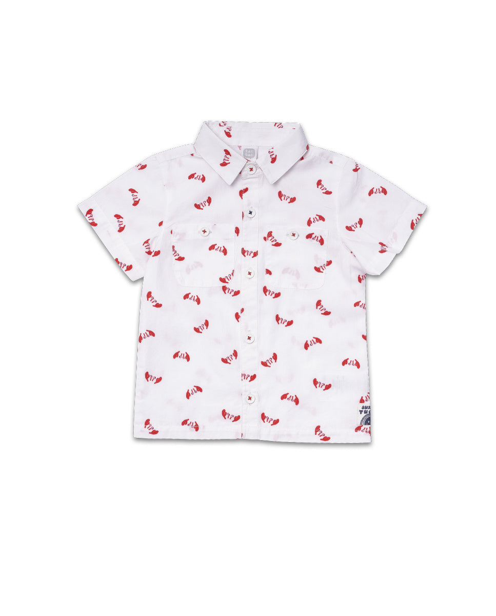 Camisa popelín blanco niño Beach Day