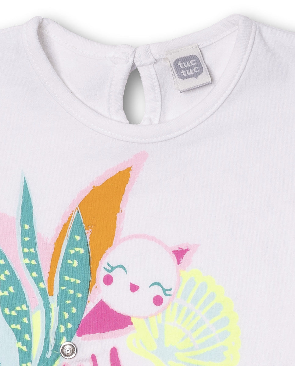 Camiseta punto blanco niña Seashell