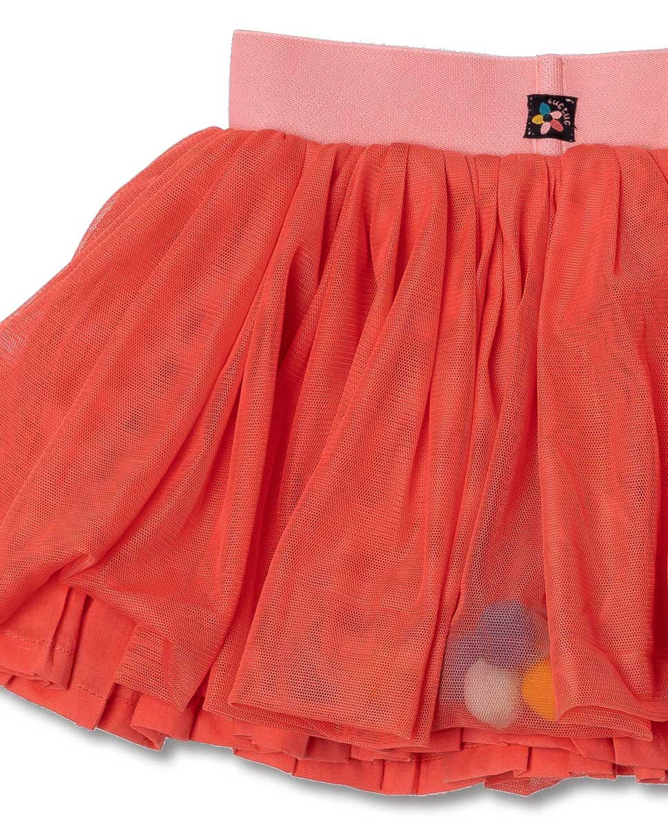 Falda crepe y popelín rojo niña Juicy